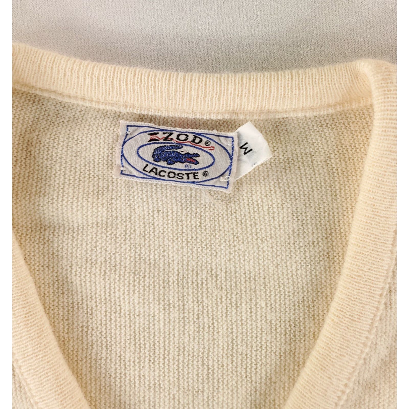 Izod VINTAGE Izod Lacoste Sweater VTG 80s V Neck Long Sleeve Mens M White Cream V Neck Sweater Mens M Size US M / EU 48-50 / 2 - 3 Thumbnail