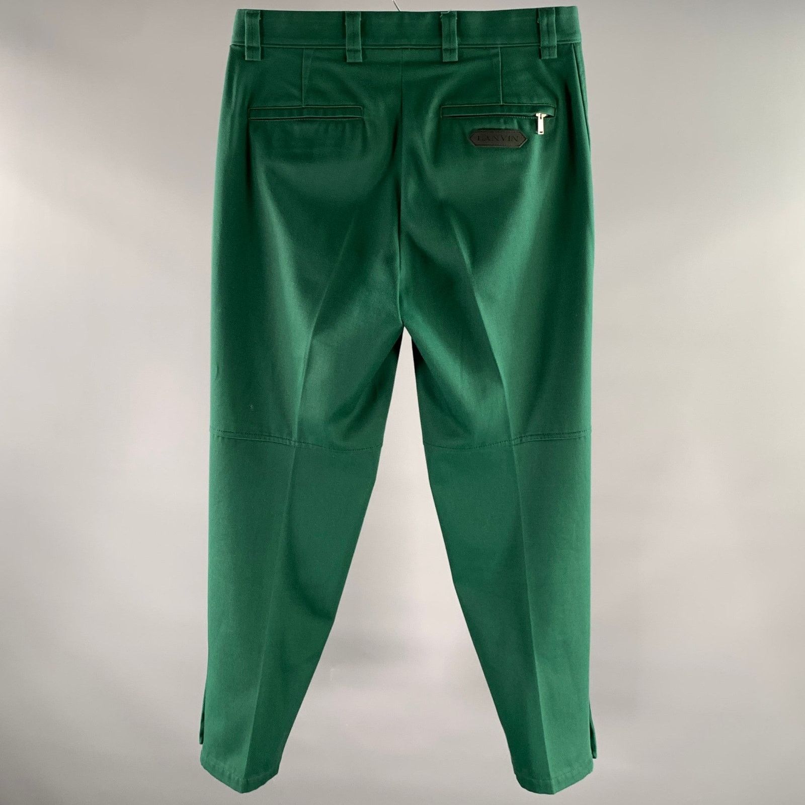 Lanvin LANVIN Size 30 Green Cotton Blend Zip Fly Casual Pants Size US 30 / EU 46 - 3 Thumbnail