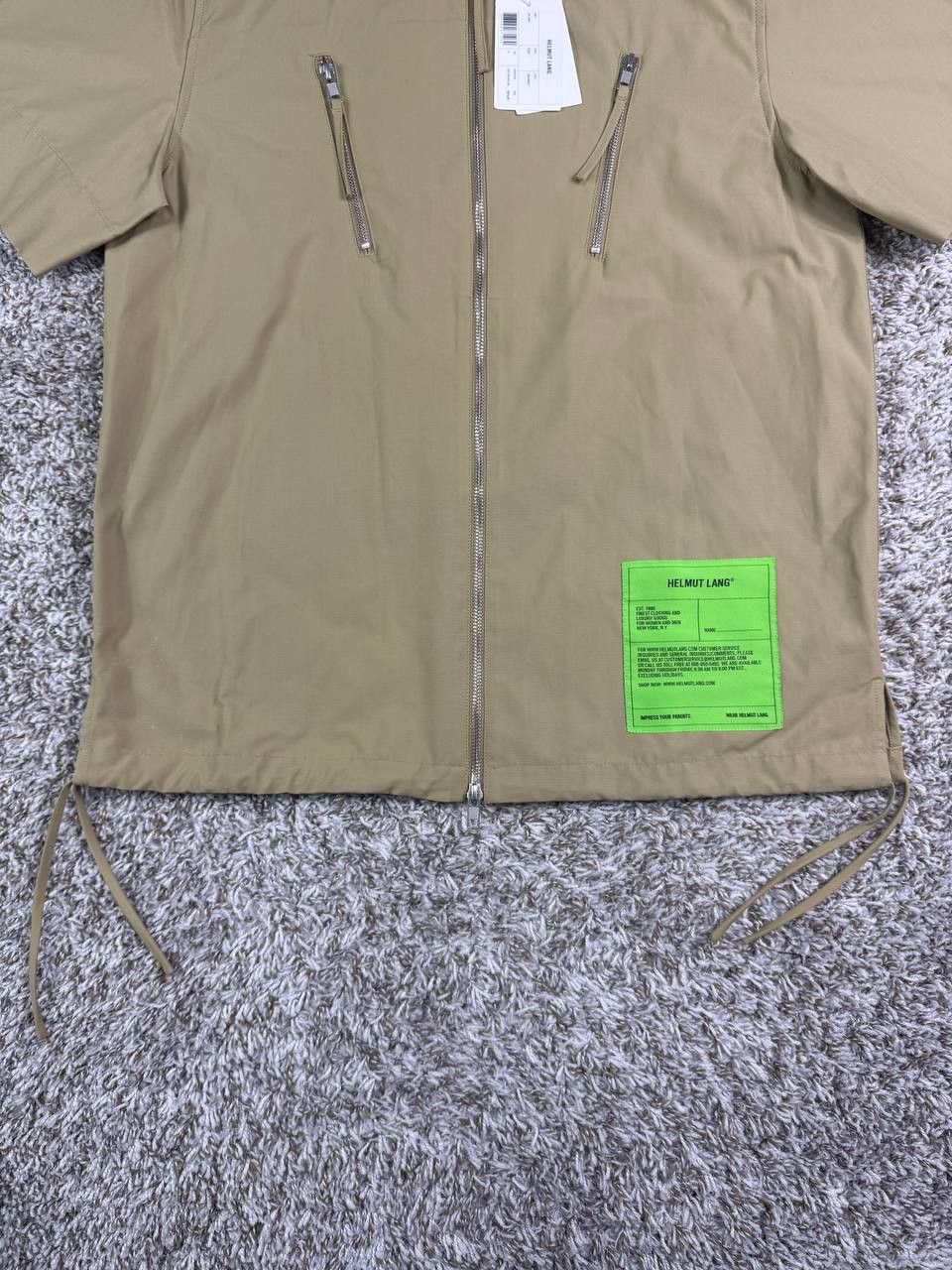 Helmut Lang Helmut Lang Beige Zip Front Shirt Size US S / EU 44-46 / 1 - 3 Thumbnail