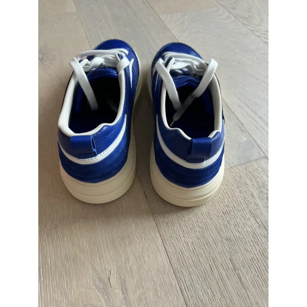 Salvatore Ferragamo o1s1rm0724 Leather Low-Top Sneakers in Blue/White Size US 11.5 / EU 44-45 - 6 Thumbnail