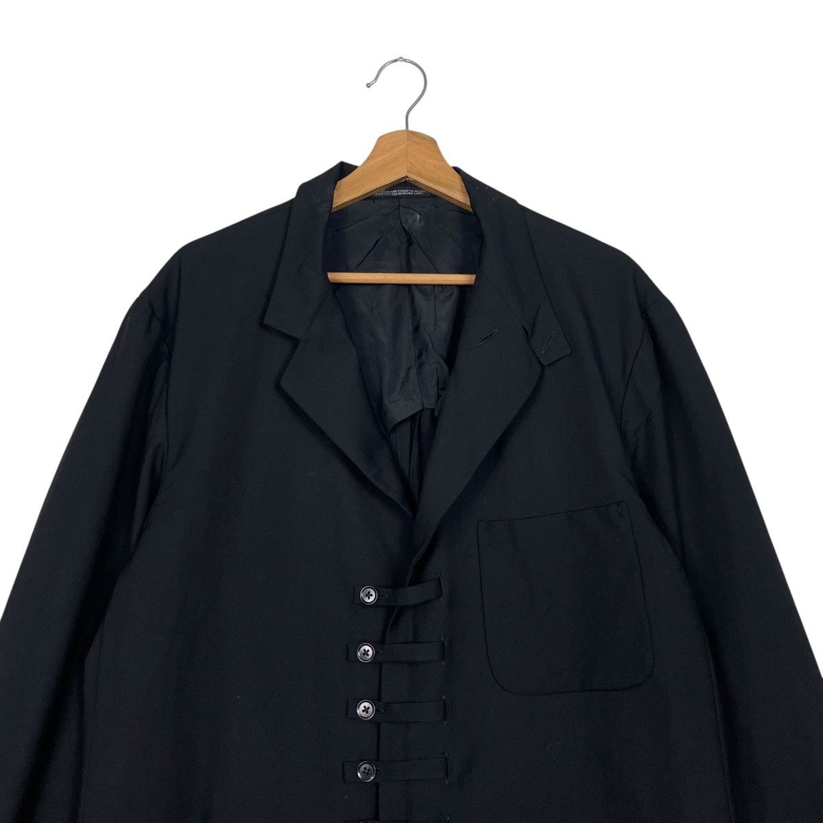 Yohji Yamamoto Vintage 90s Yohji Yamamoto Pour Homme Wool Gabardine Jacket Size US M / EU 48-50 / 2 - 2 Thumbnail