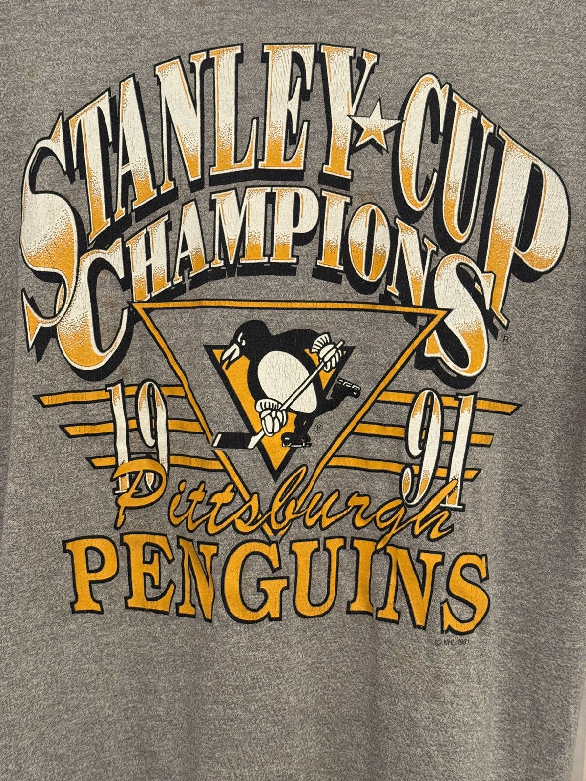 Logo 7 Vintage 1991 Pittsburgh Penguins Stanley Cup Champions Tee Size US M / EU 48-50 / 2 - 2 Thumbnail
