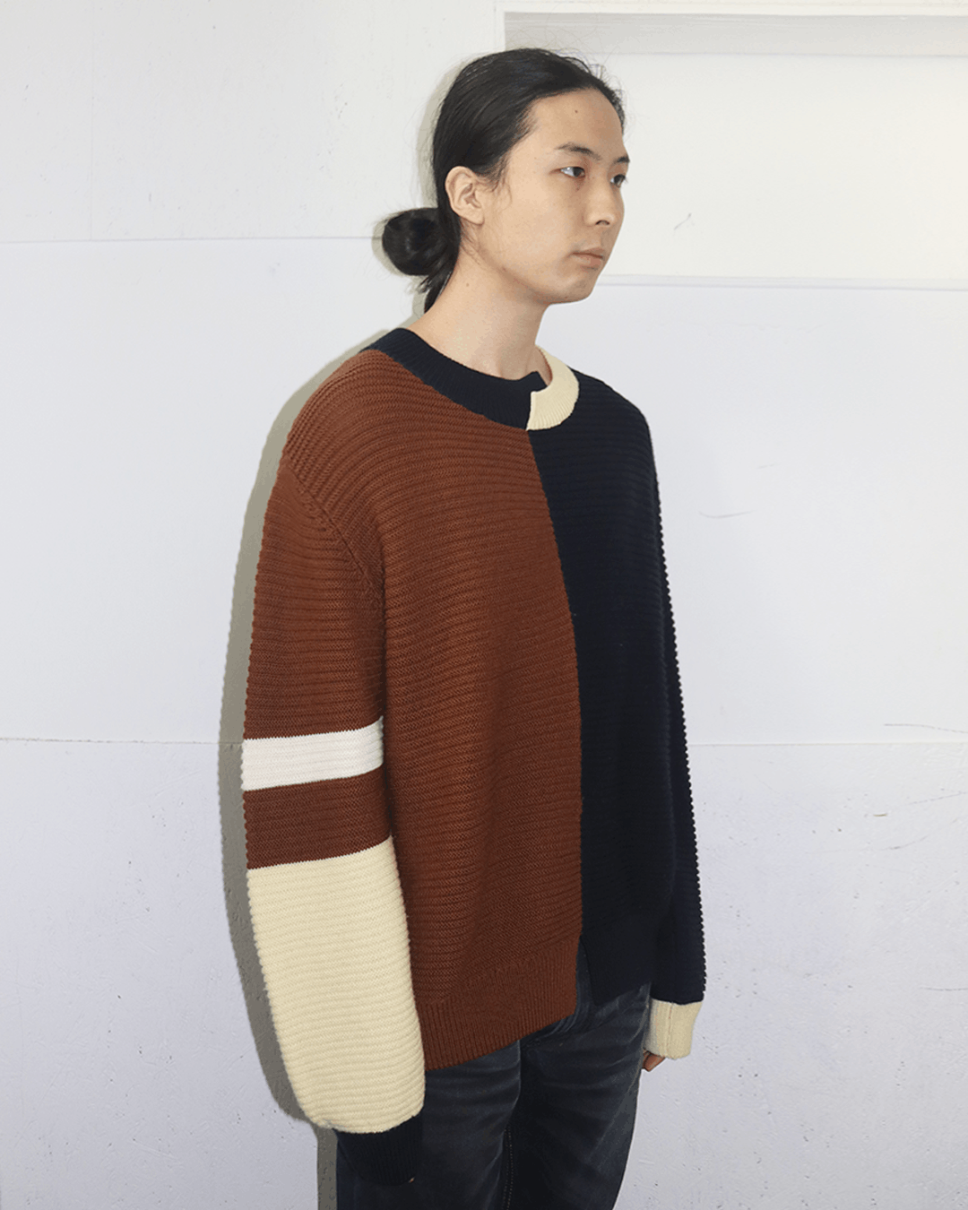 Japanese Brand Cullni AW20 Cutted Multi Color Sweater Size US S / EU 44-46 / 1 - 3 Thumbnail