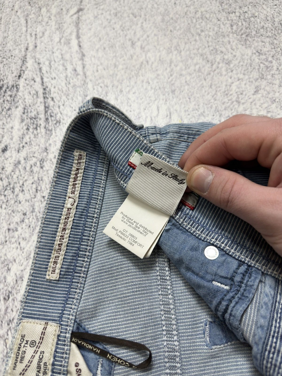 Jacob Cohen Jacob Cohën PW633 Pinstripe Shorts Handmade Premium Denim Size US 33 - 16 Thumbnail