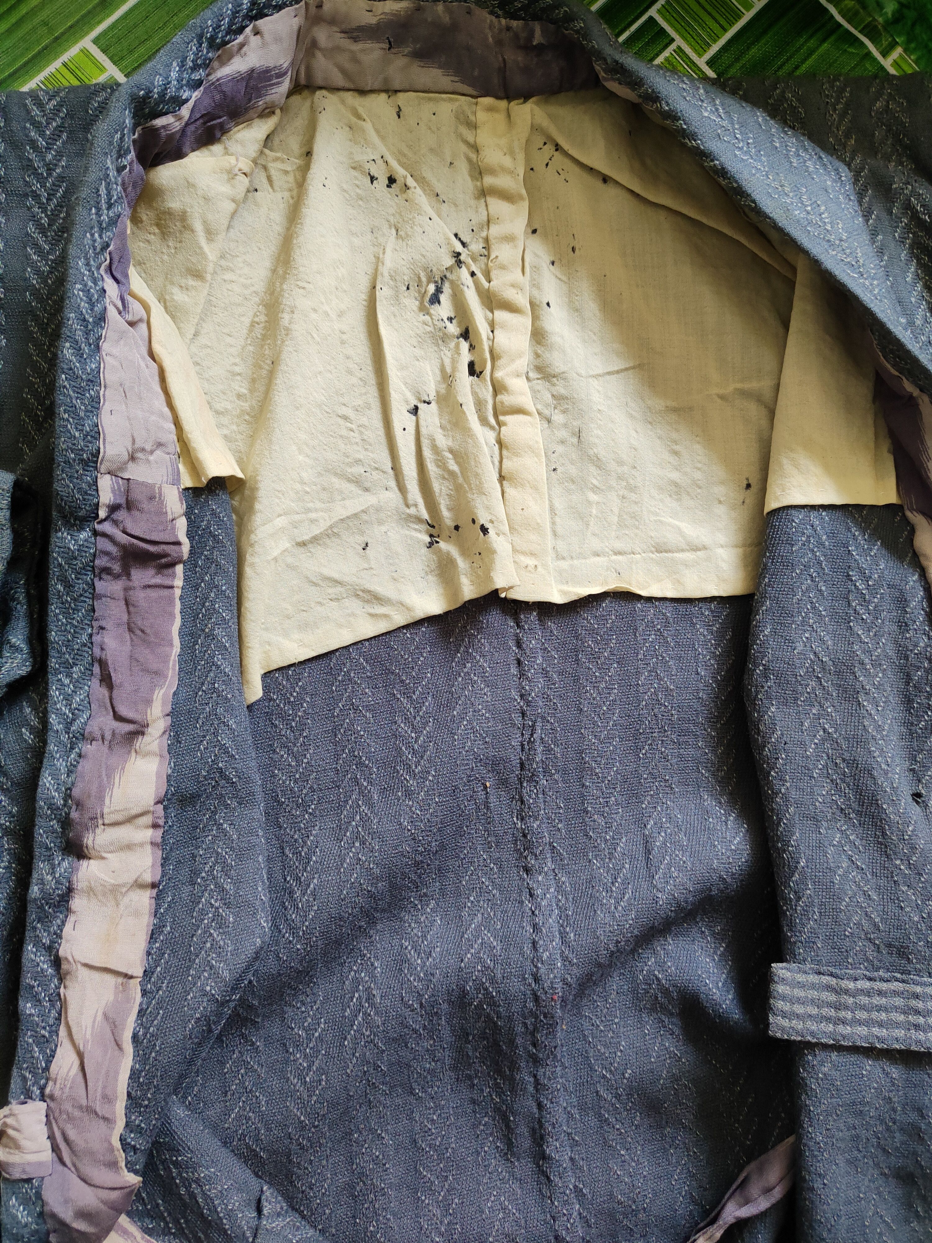 Komono Special Chiyotex vintage japan Dark Gray Kimono #S1364 Size US L / EU 52-54 / 3 - 15 Thumbnail