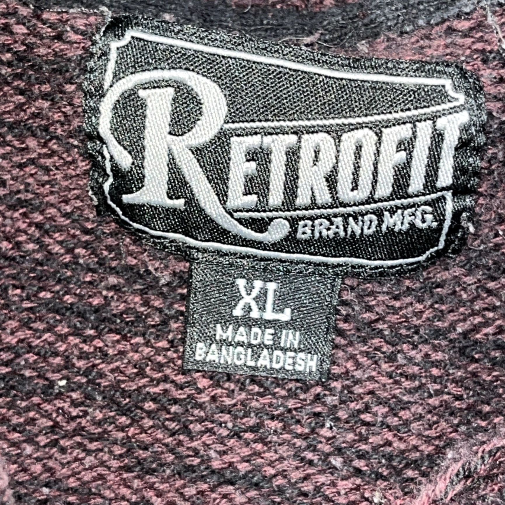 Vintage Retrofit WAFFLE Knit Sweater Hoodie Front Pocket Purple Gray Black MENS XL Size US XL / EU 56 / 4 - 7 Thumbnail