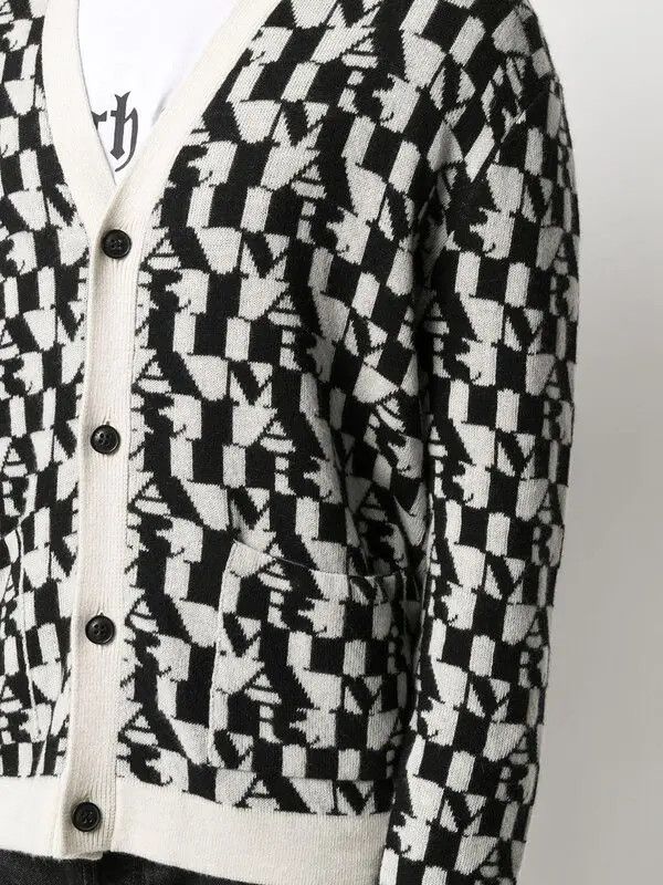 Amiri o1y0525 Cardigan in Black/White Size US M / EU 48-50 / 2 - 2 Thumbnail
