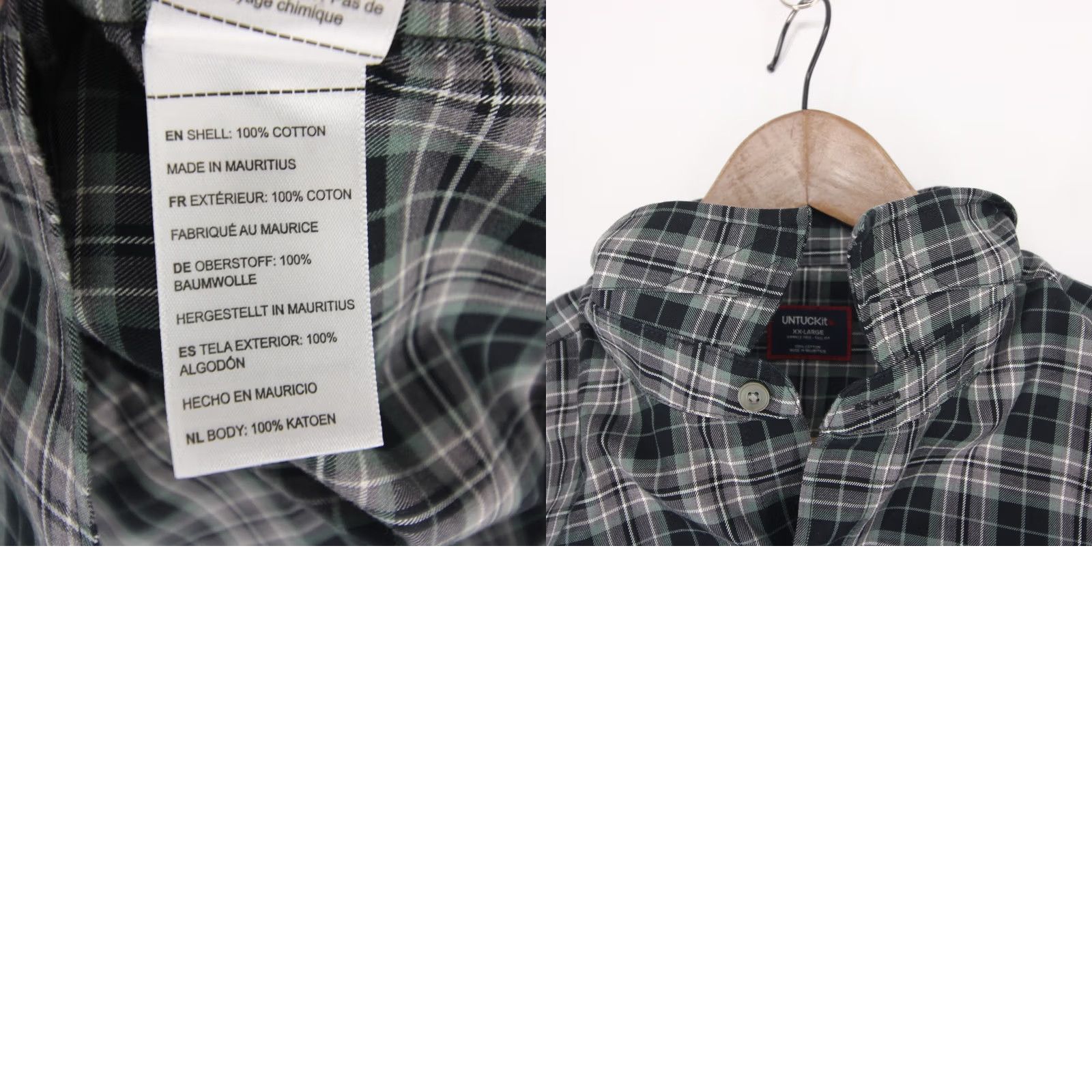 UNTUCKit UNTUCKit Devitt Shirt Mens XXL Black Plaid Wrinkle Free Long Sleeve Tall Fit Size US XXL / EU 58 / 5 - 8 Thumbnail