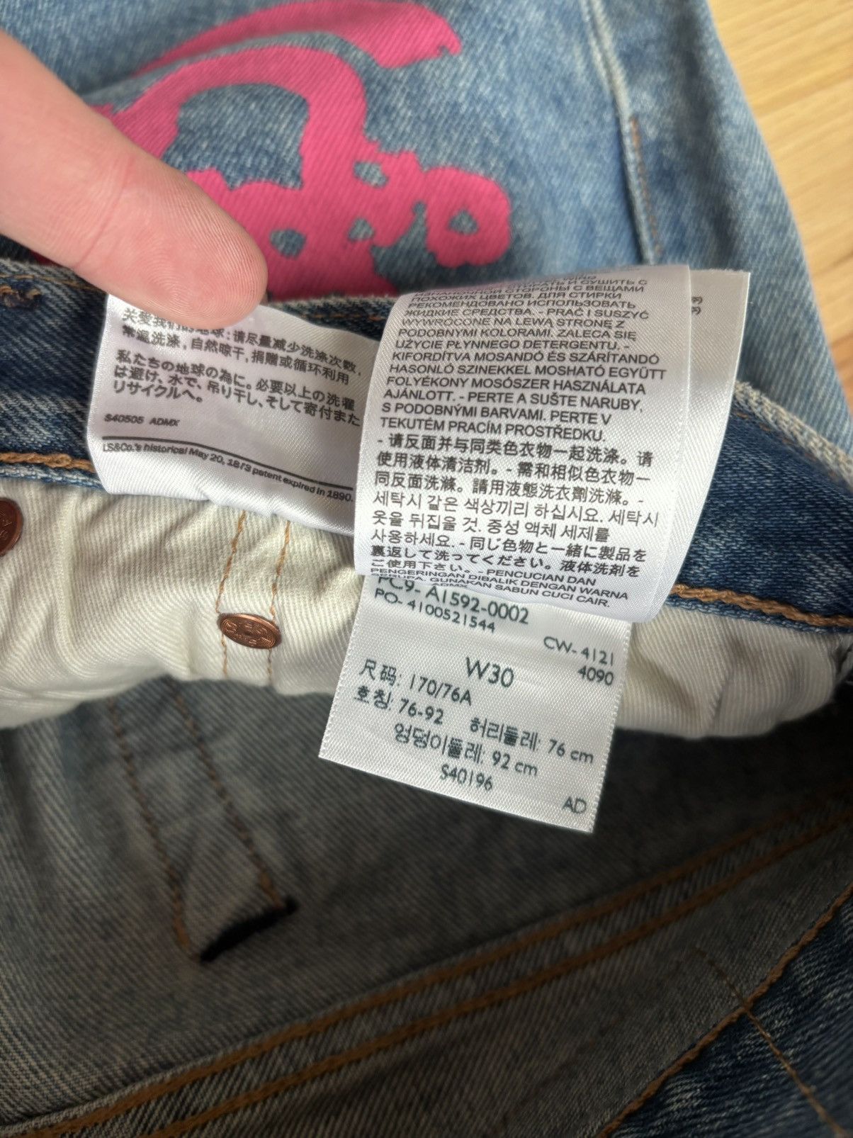 DENIM TEARS Denim Tears Bstroy Tears Lightwash Blue/Pink Jeans 30x32 Size US 30 / EU 46 - 16 Thumbnail