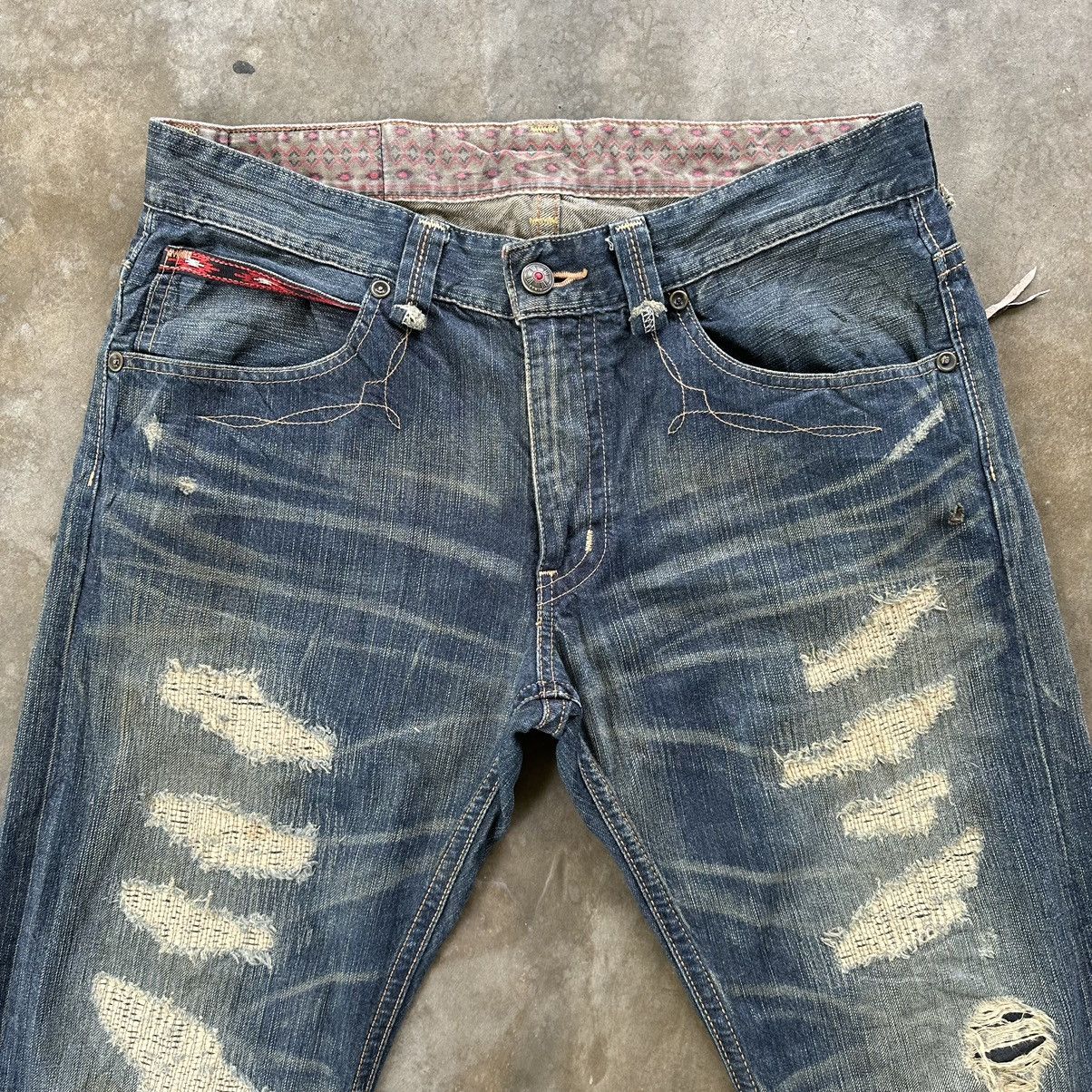 Japanese Brand Vintage Edwin XV Distressed Jean Faded Denim Pant W36 Size US 36 / EU 52 - 3 Thumbnail