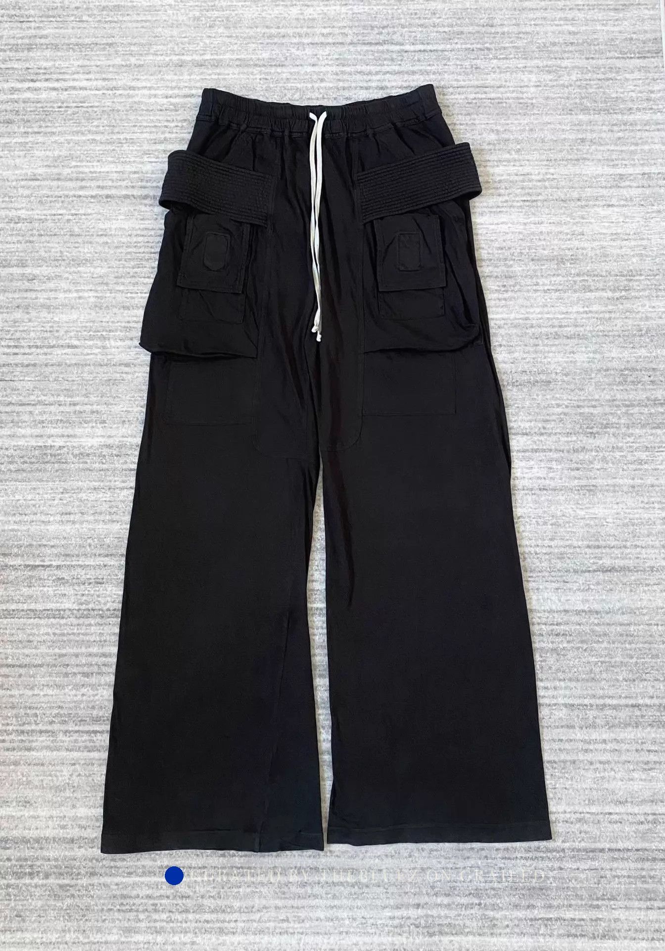 Rick Owens Double Ring Wide-Leg Trousers in Black Size US 32 / EU 48 - 1 Thumbnail