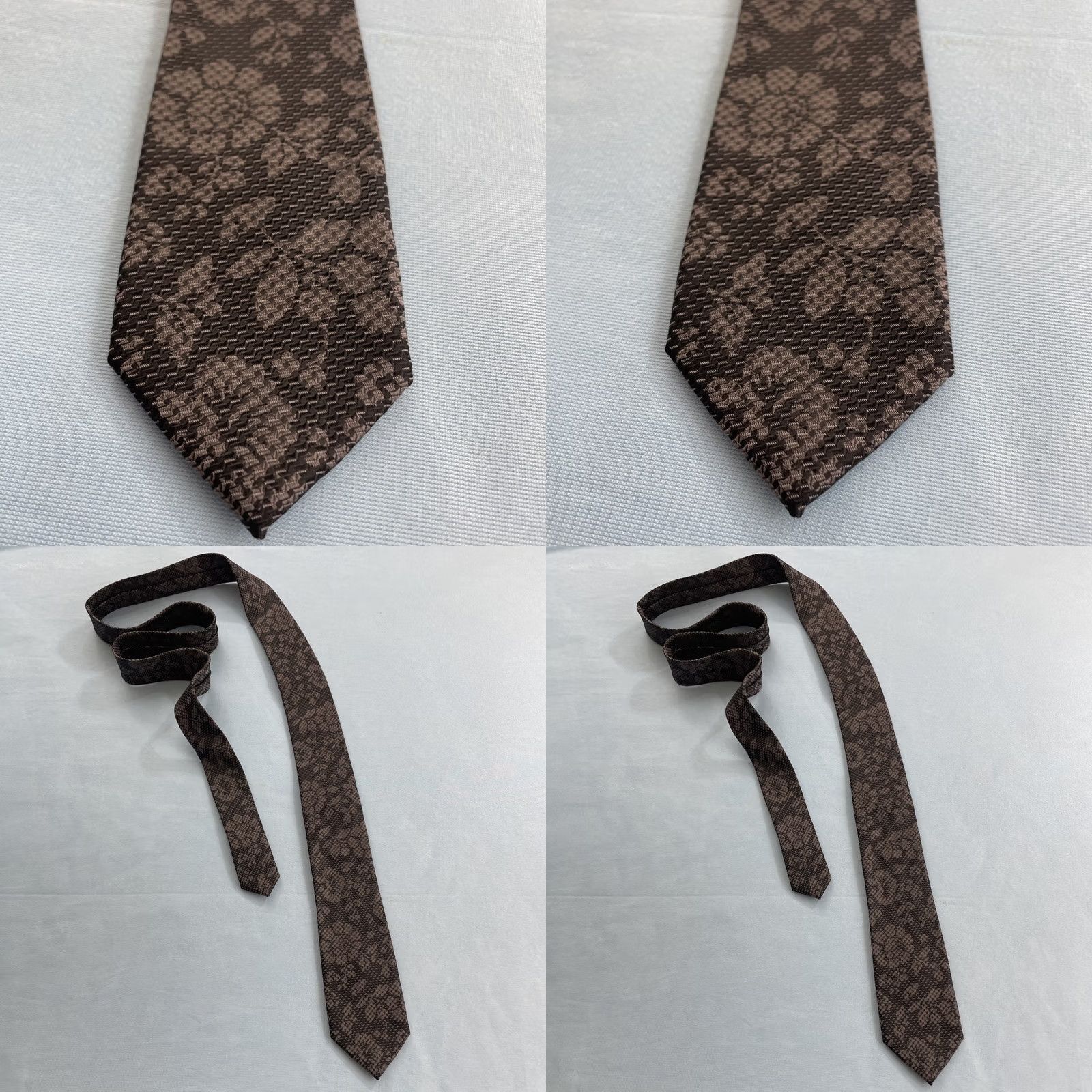 Vintage 14th Union Baroque Skinny Tie Black Silver Floral Metallic Cybergoth Club Necktie, Men, One Size, Wedding, Adjustable, Slim Tie, Size ONE SIZE - 8 Thumbnail
