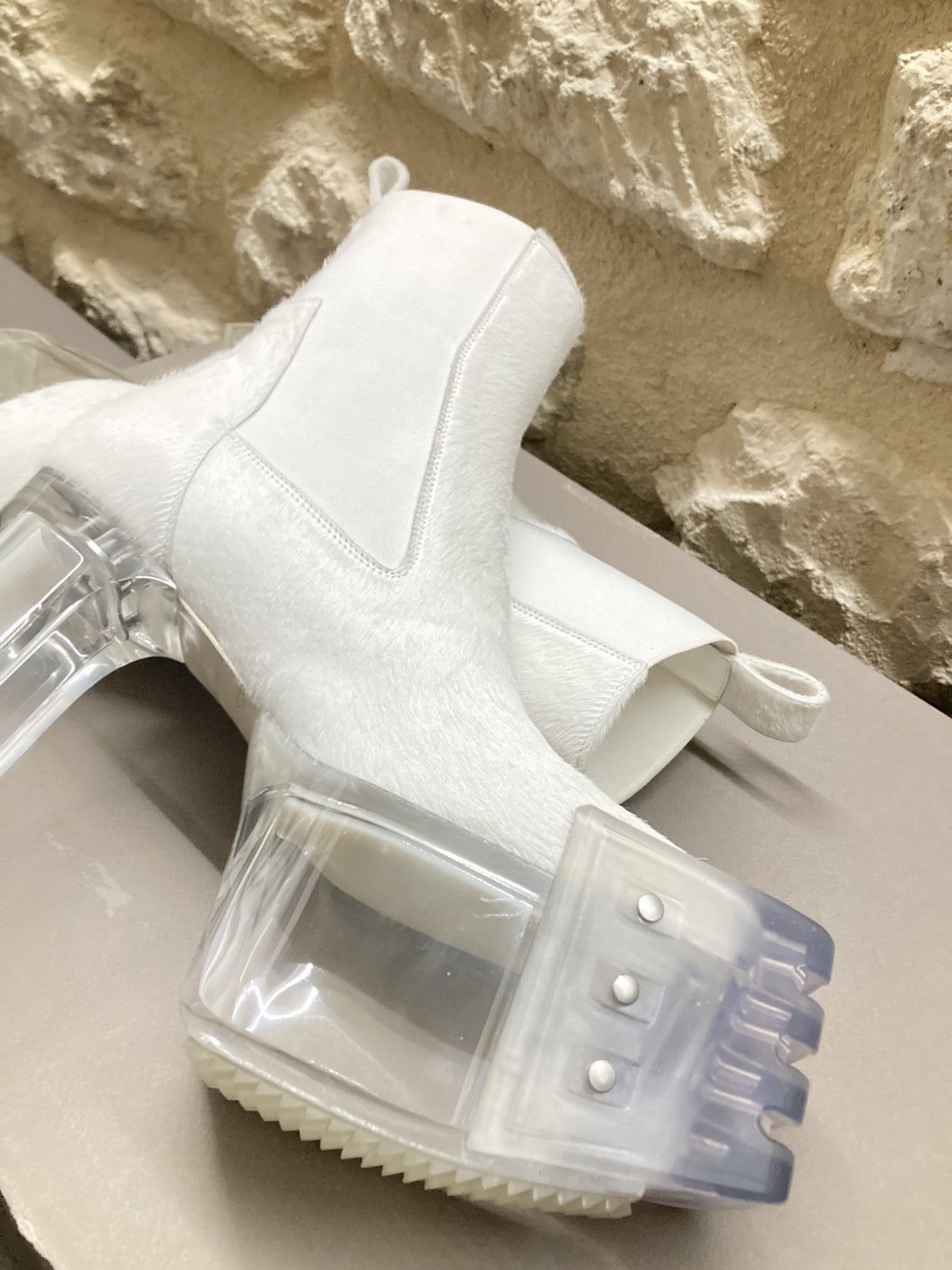 Rick Owens NEVER WORN/ Rick Owens Chalk White Grill Kiss Boots Size US 8 / EU 41 - 11 Thumbnail