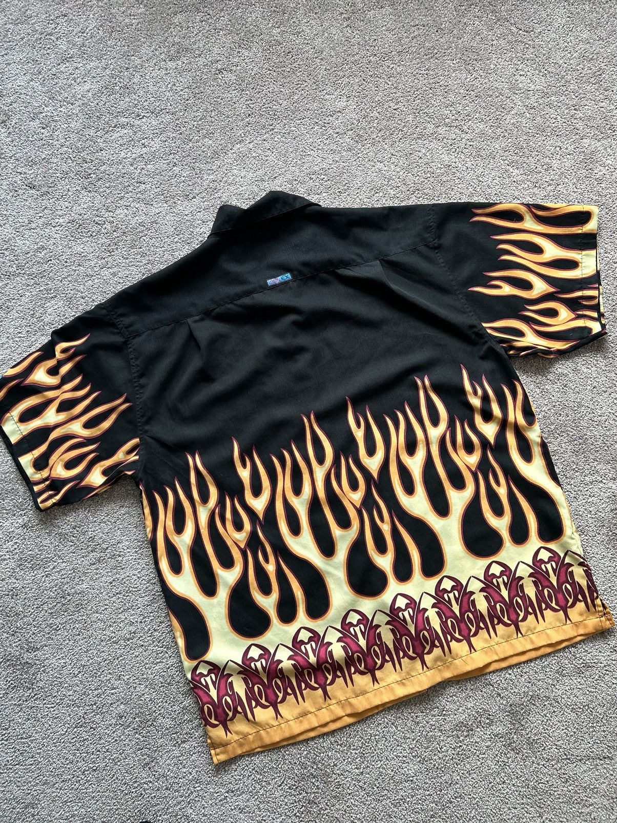 Japanese Brand × Vintage Vintage Urban Exchange All Over Flames Button Up Size US XL / EU 56 / 4 - 7 Thumbnail