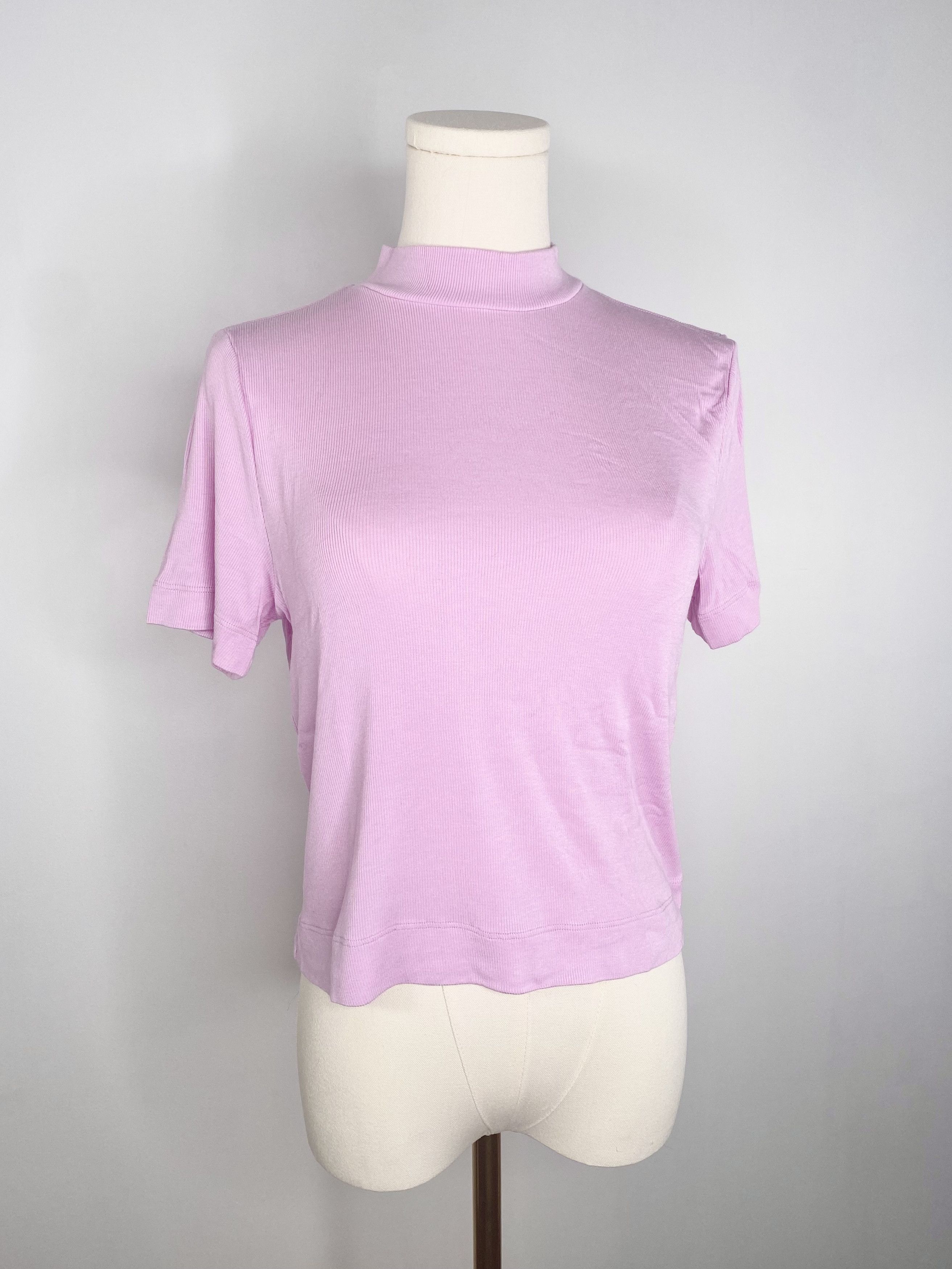 Other Pink mock-neck ribbed turtleneck sweater t-shirt - Babaton Size L / US 10 / IT 46 - 1 Thumbnail