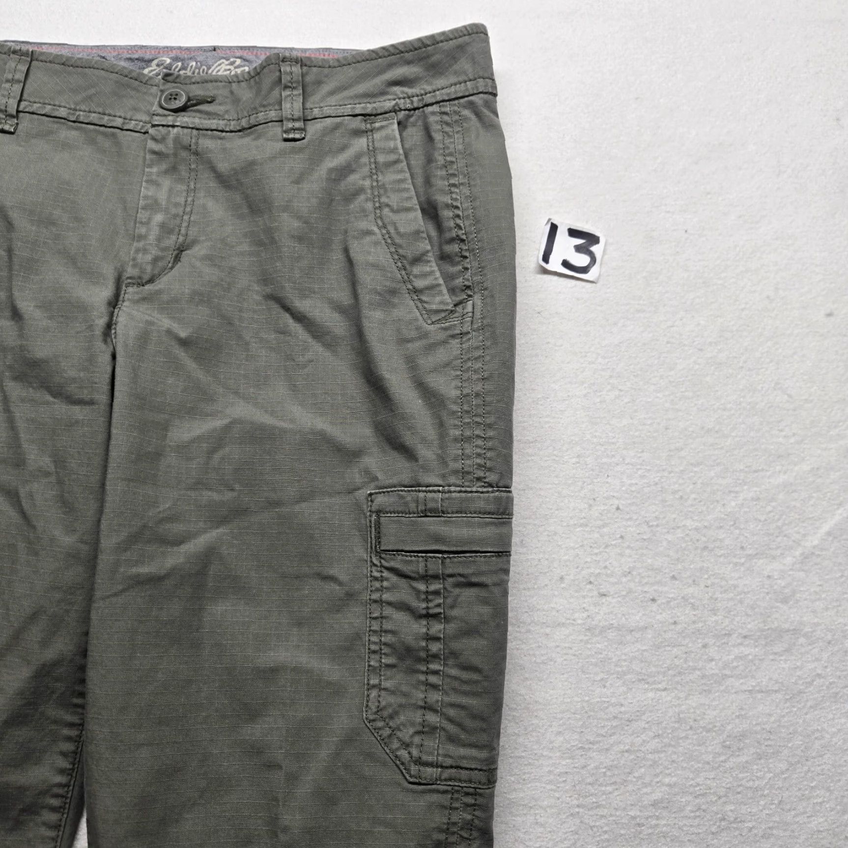 Vintage Vintage Unbranded Green High Rise Stretch Cargo Pants Ladies 4XL Plus Size Knitted Ankle Trousers Size 40" / US 18 - 2 Thumbnail