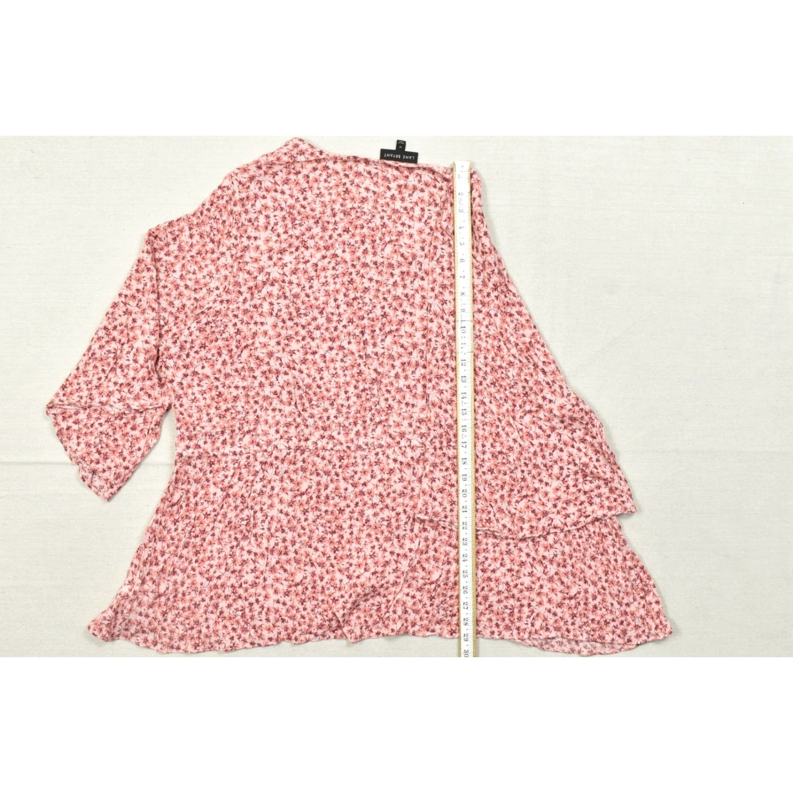 Vintage Lane Bryant Blouse Women 28 Plus Size Pink Floral Button Front V-Neck 100% Rayon 3/4 Sleeve Lightweight Regular Size 4XL / US 24-26 - 5 Thumbnail