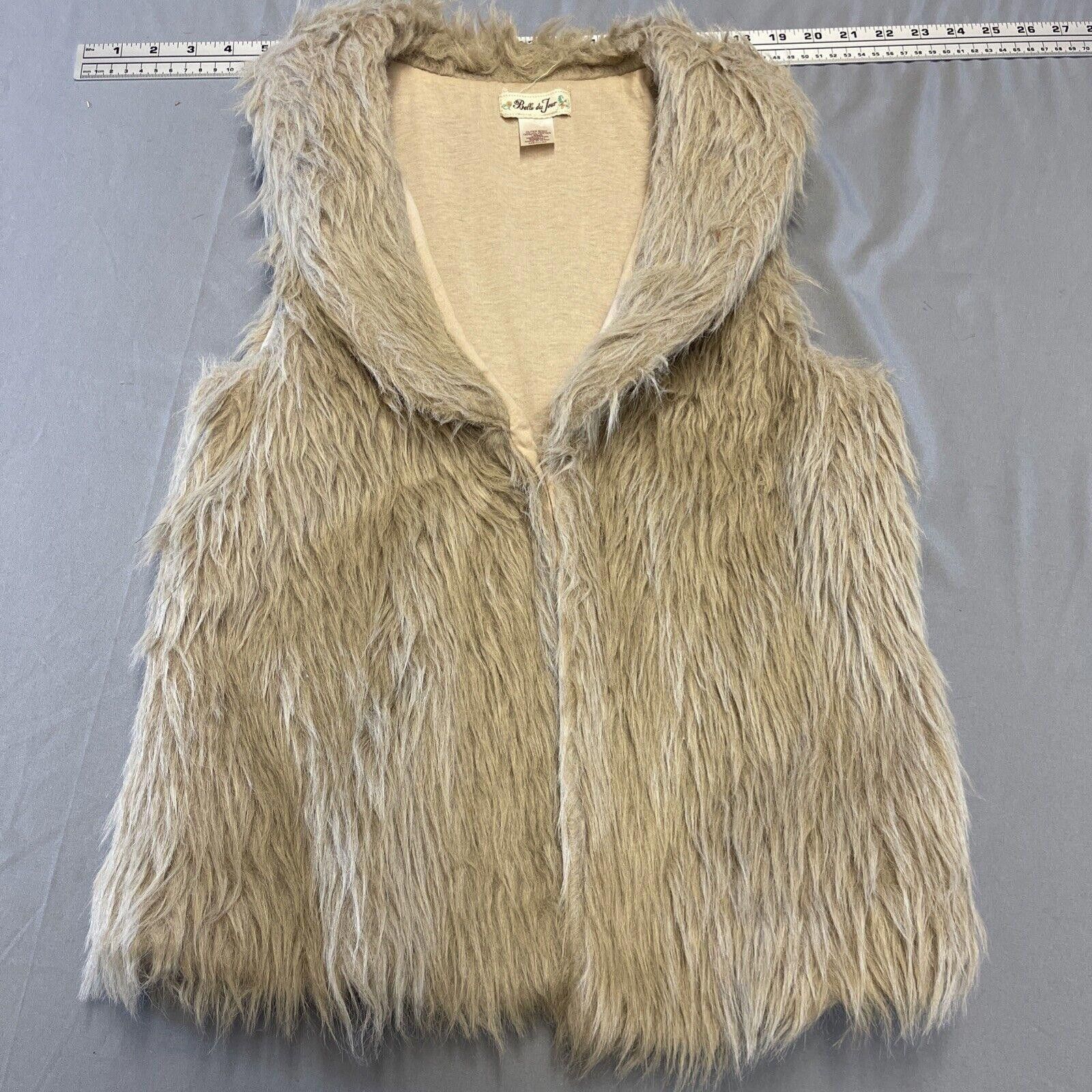 Designer Belle Du Jour Tan Faux Fur Vest Sz Medium Size M / US 6-8 / IT 42-44 - 1 Thumbnail