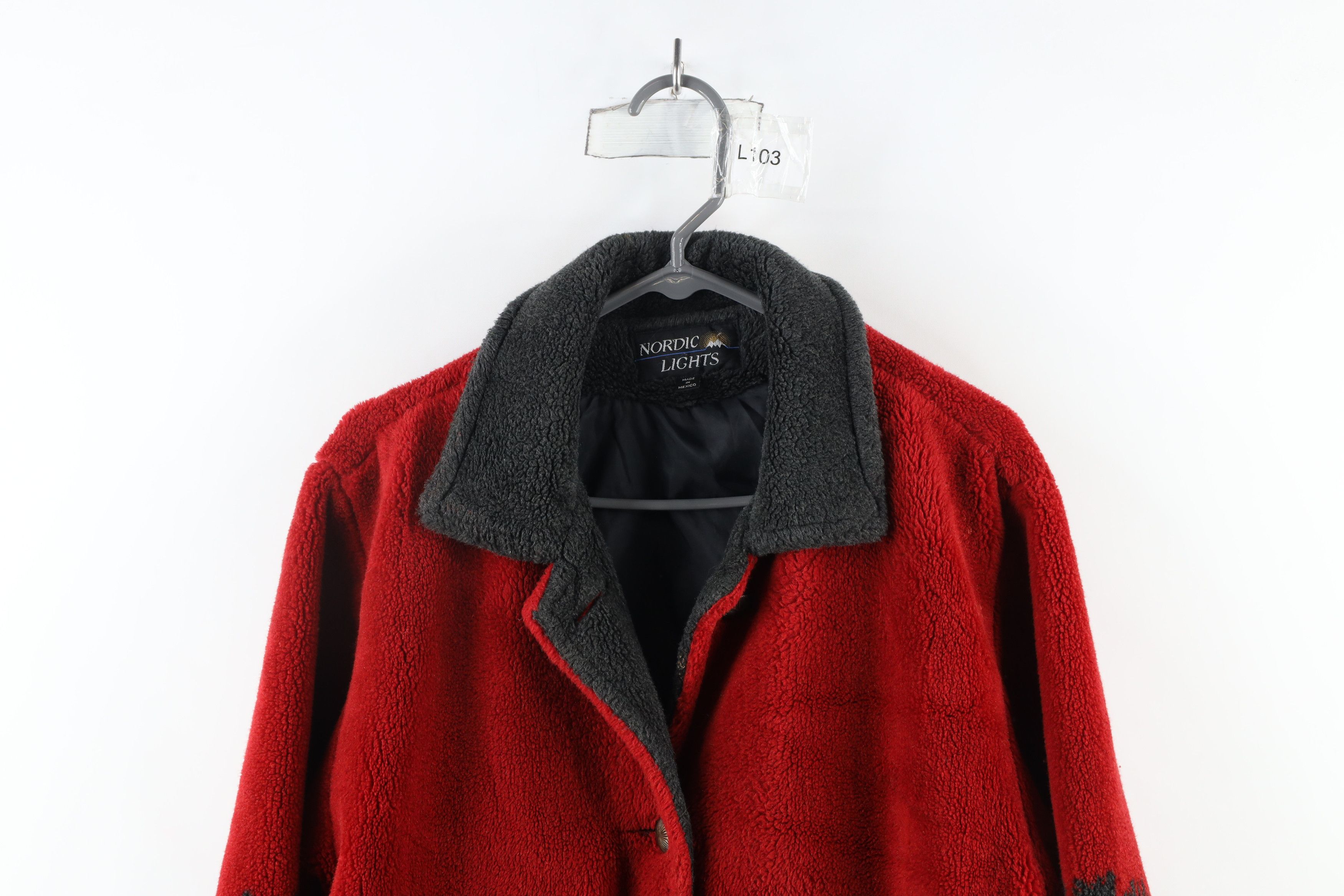 Vintage Vintage 90s Moose All Over Print Deep Pile Fleece Jacket Size L / US 10 / IT 46 - 2 Thumbnail