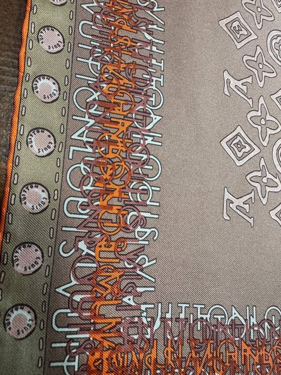 Louis Vuitton Louis Vuitton Scarf Silk Monogram Print Map logo New Auth Size ONE SIZE - 6 Thumbnail