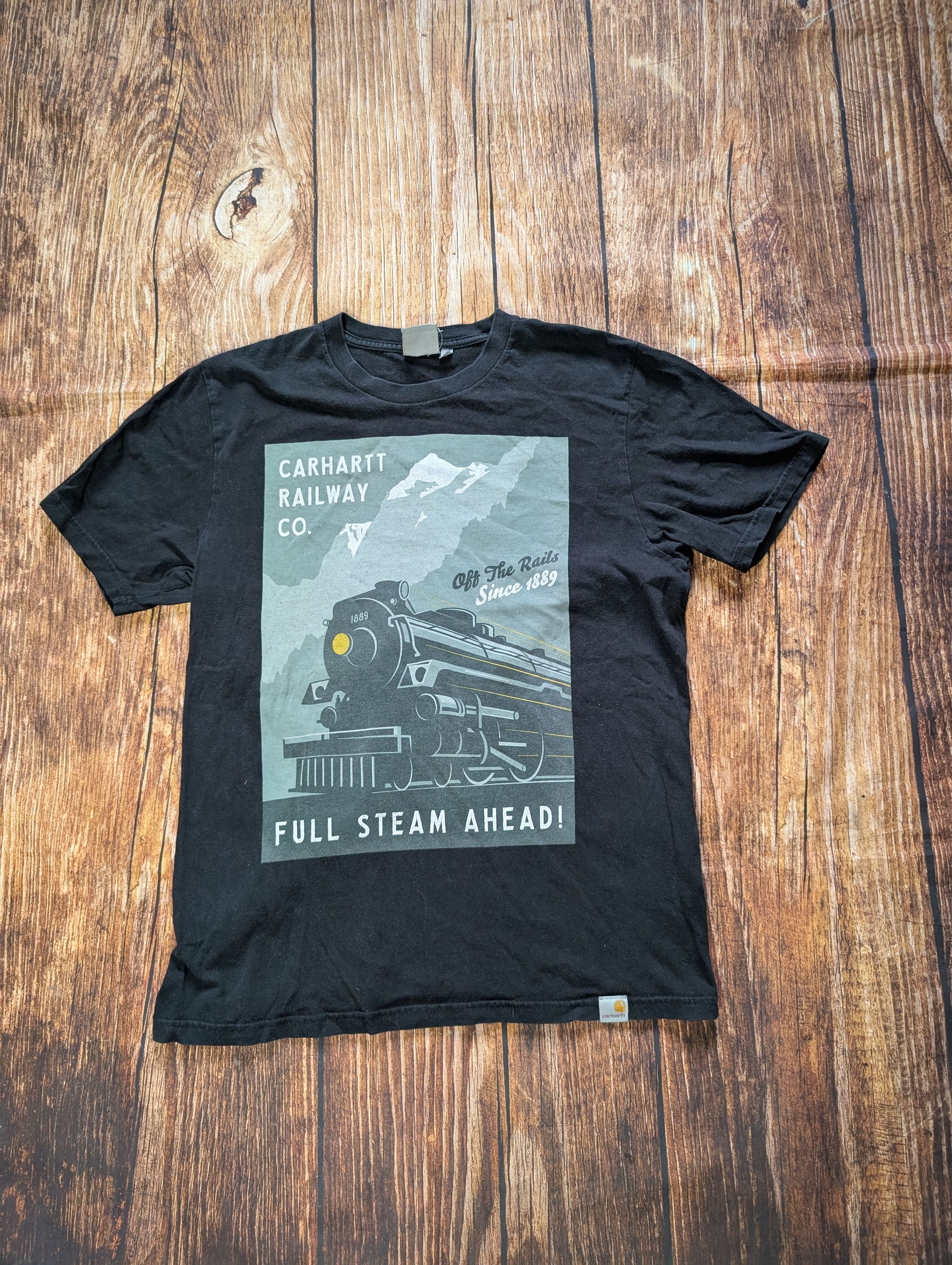 Carhartt × Vintage Black vintage Carhartt train tee t shirt Size US S / EU 44-46 / 1 - 1 Thumbnail
