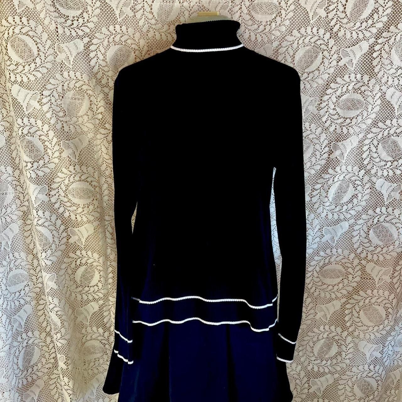 Other Black and white ribbed turtleneck with white trim ~ size L Size L / US 10 / IT 46 - 2 Thumbnail