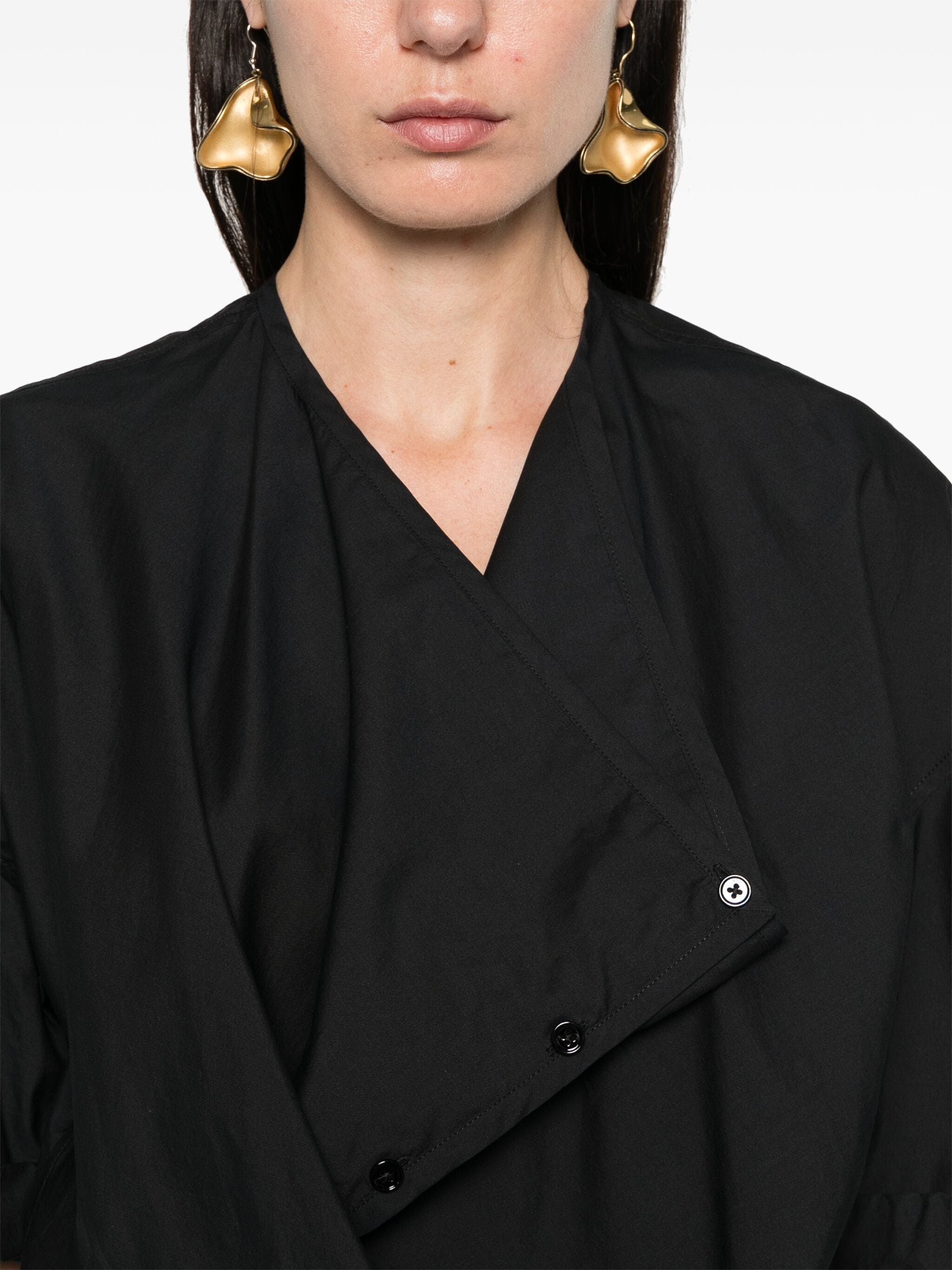 Lemaire o1s22i1n1024 Button-Down Chemisier Dress in Black Size XS / US 0-2 / IT 36-38 - 5 Thumbnail