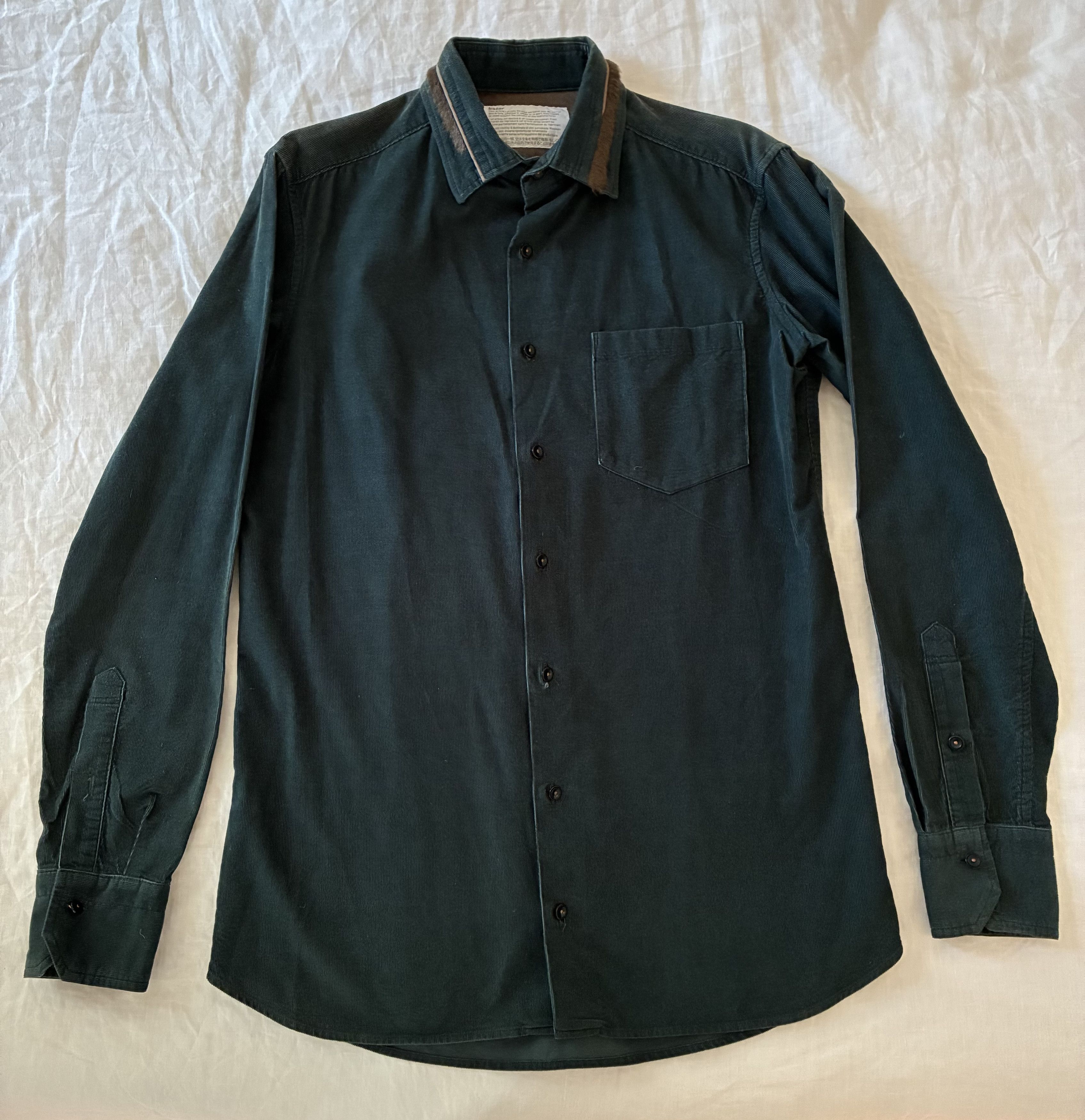 Kolor Kolor FW17 Runway Forest Green Corduroy Shirt Size US M / EU 48-50 / 2 - 3 Thumbnail