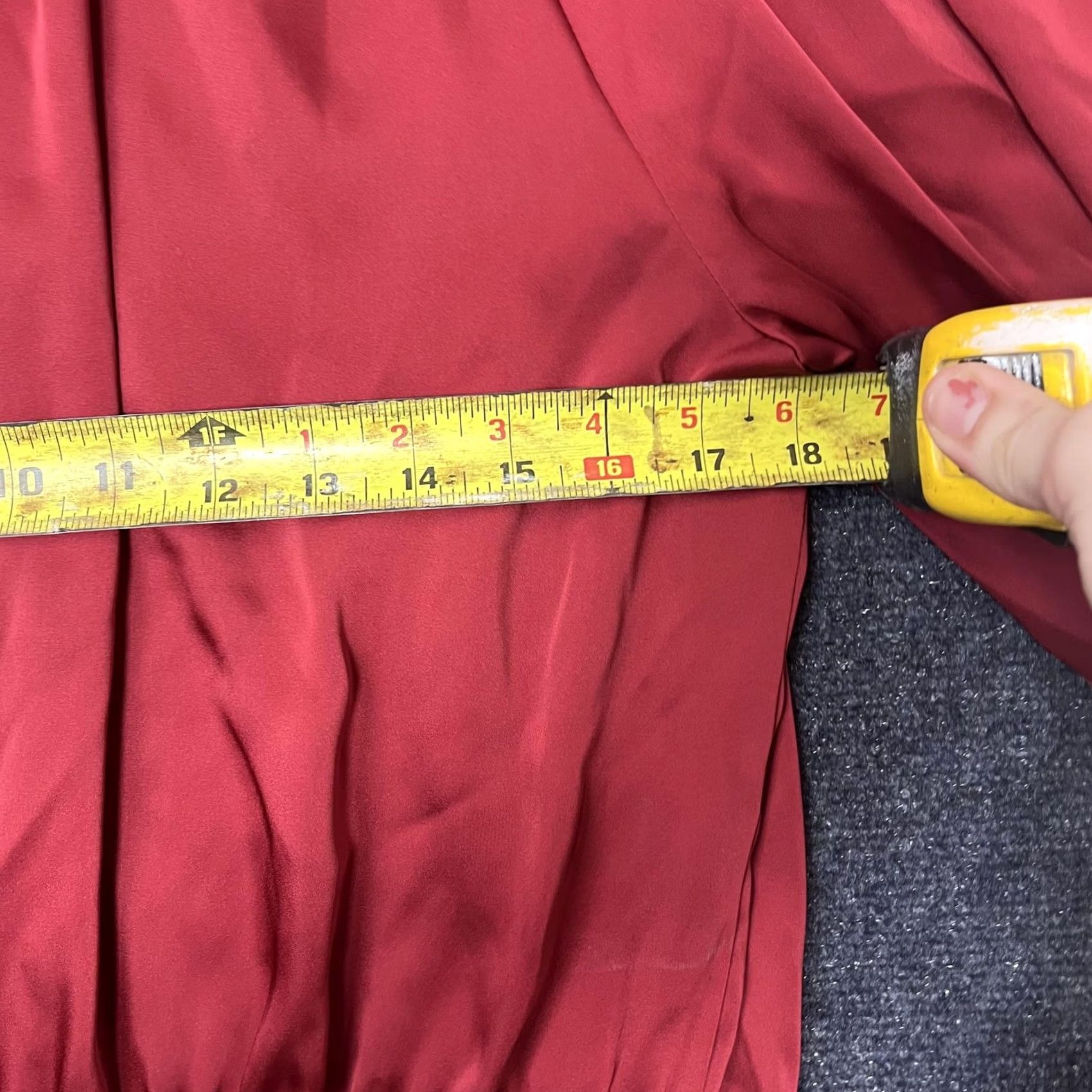 Vintage MICHAEL Michael Kors Blouse Womens XL Red Satin Ruffle Elastic Waist Long Sleeve Size XL / US 12-14 / IT 48-50 - 6 Thumbnail