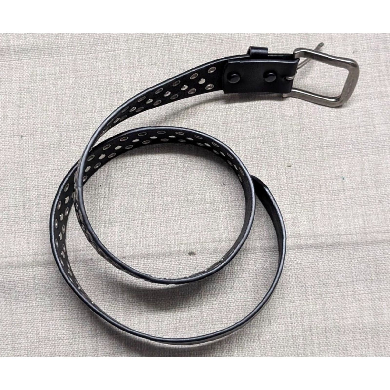 Harley Davidson Harley-Davidson belt buckle Studded black leather 32 rhinestone Y2K motorcycle Belt Unisex Adults Adult 32 Black Studded 90s Size 32 - 6 Thumbnail