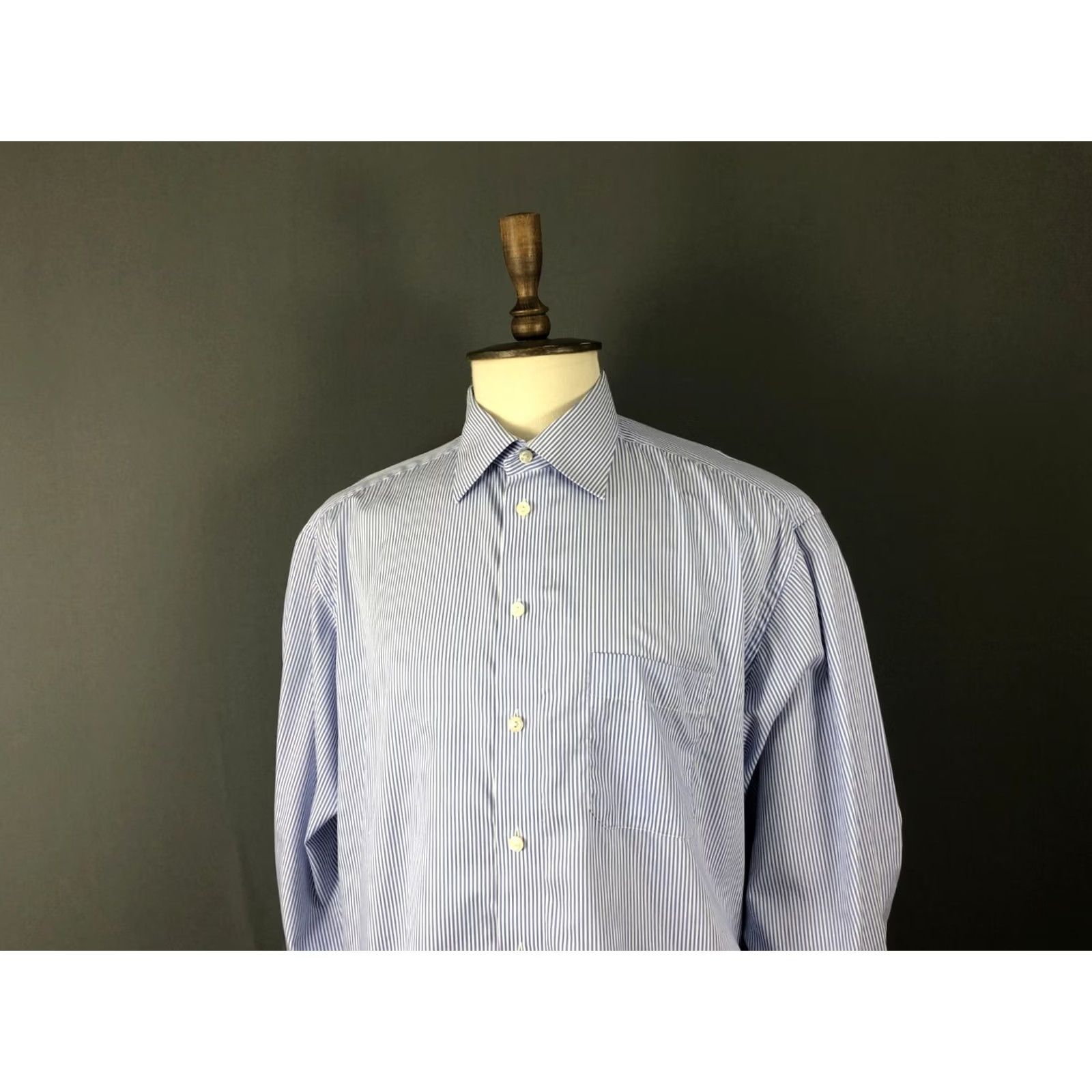 Eton ETON Shirt Button-Up Mens Size 45 White Striped Cotton Size US XL / EU 56 / 4 - 4 Thumbnail