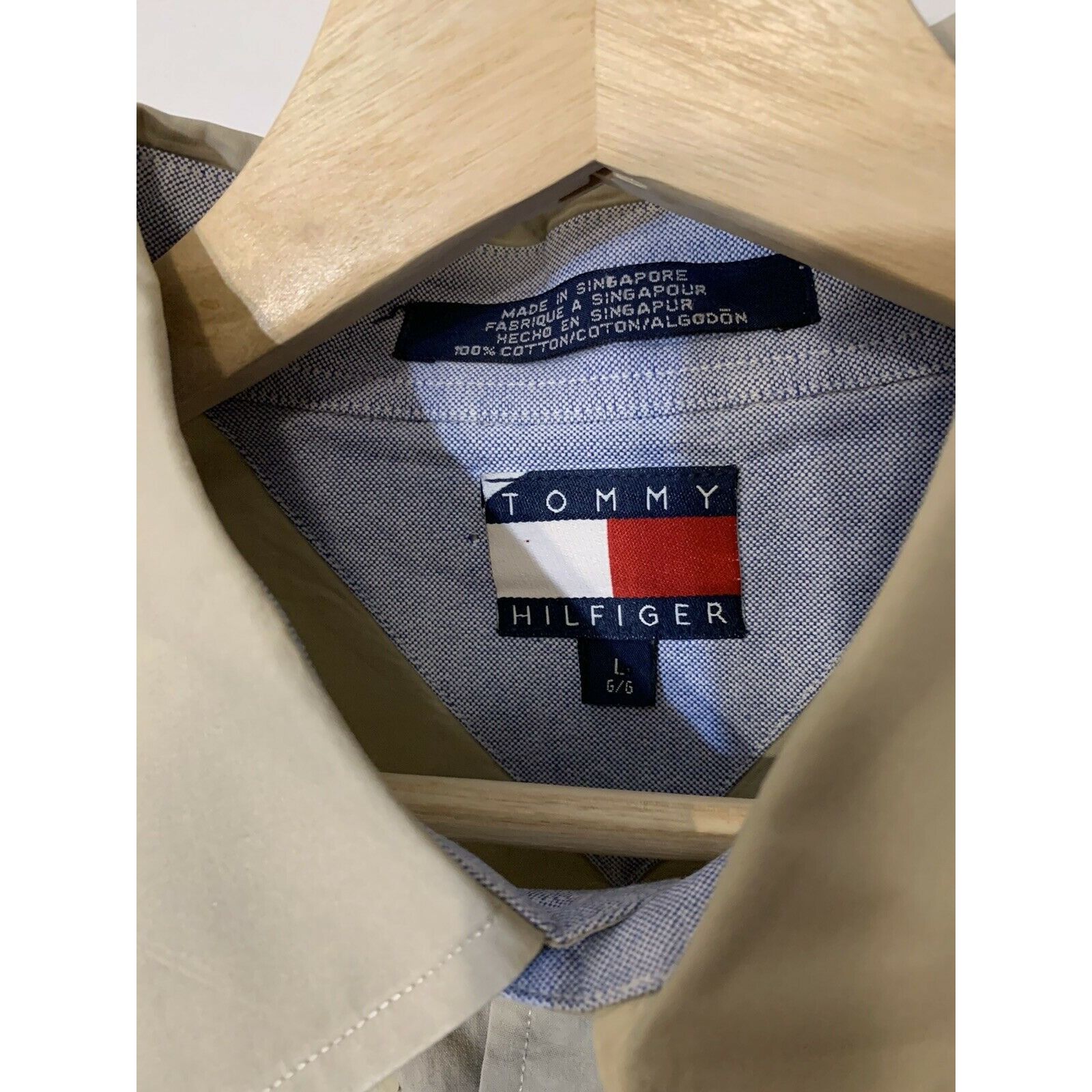 Tommy Hilfiger Tommy Hilfiger Men’s Sz L Shirt Long Sleeve Button Tan Beige Size US L / EU 52-54 / 3 - 1 Thumbnail
