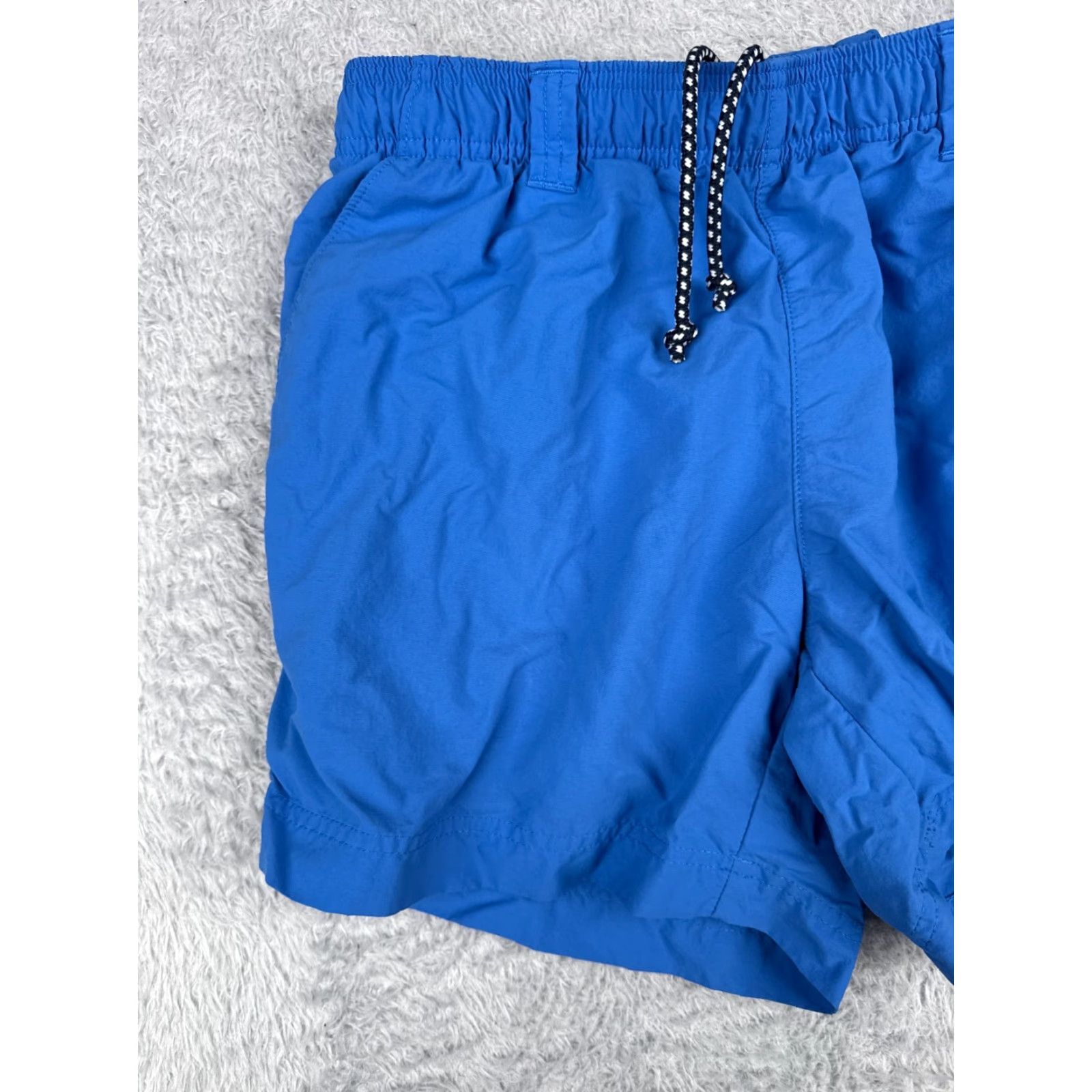 Vintage Columbia Men Shorts Small Blue PFG Nylon Cotton Elastic Waist Cargo Pocket Inseam 5in Size US 29 - 2 Thumbnail