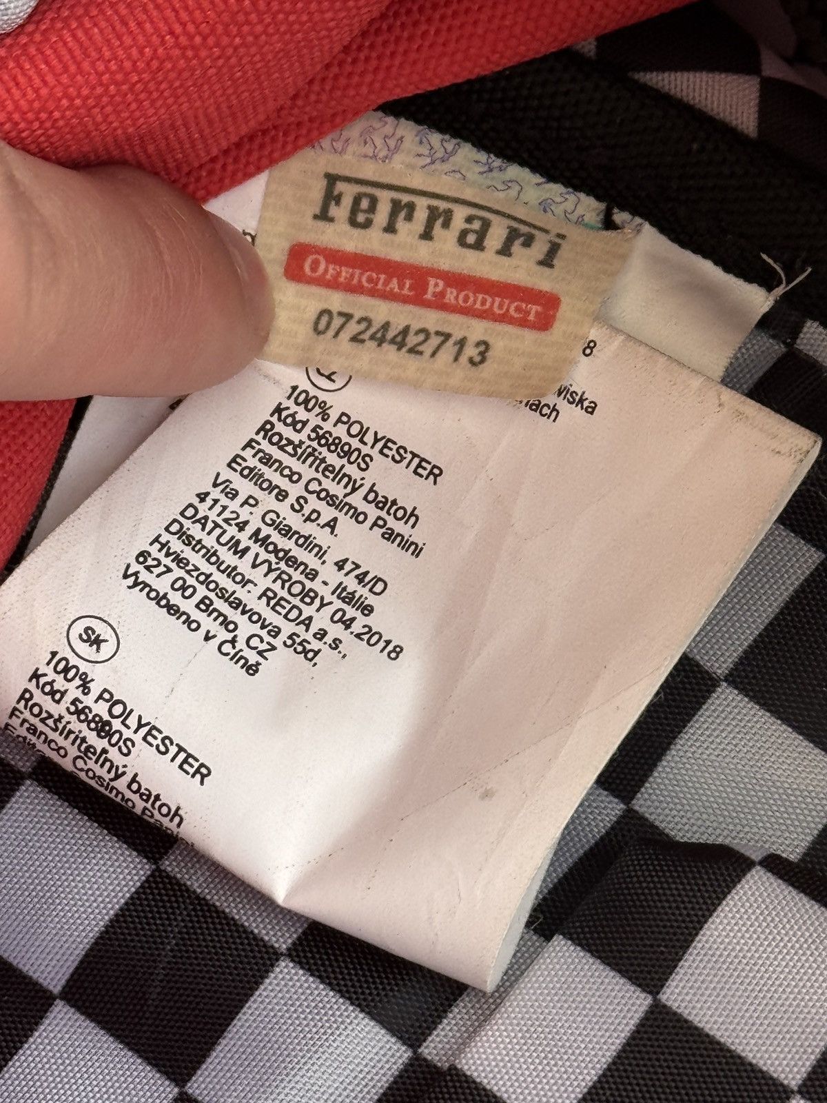 Formula 1 × Vintage Vintage Ferrari Scuderia Vettel Formula One Bolid Backpack Size ONE SIZE - 12 Thumbnail