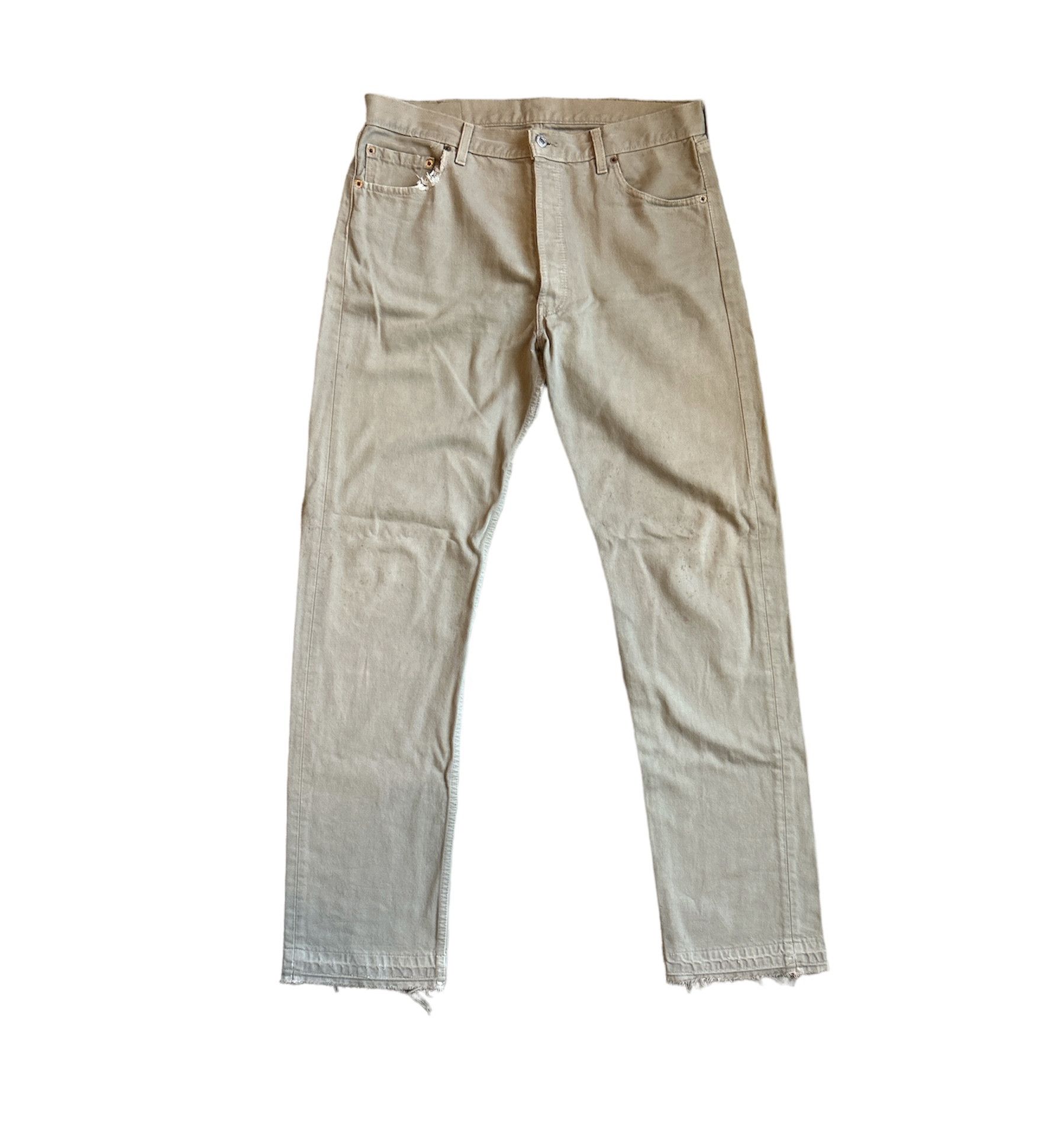 Levi’s 501 Tan Faded Released Hem Jeans-1990