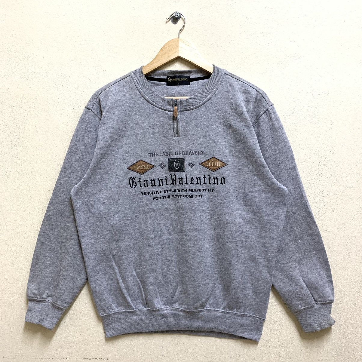 Gianni Valentino × Valentino × Vintage Vintage 90s GIANNI VALENTINO Embroidered logo Sweatshirt Size US L / EU 52-54 / 3 - 1 Thumbnail