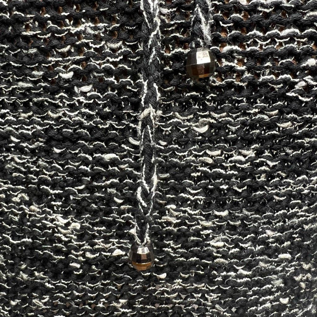 BCBGMaxazria Black Gray Beaded Loose Knit Beachy Sweater Dress, Women’s Medium