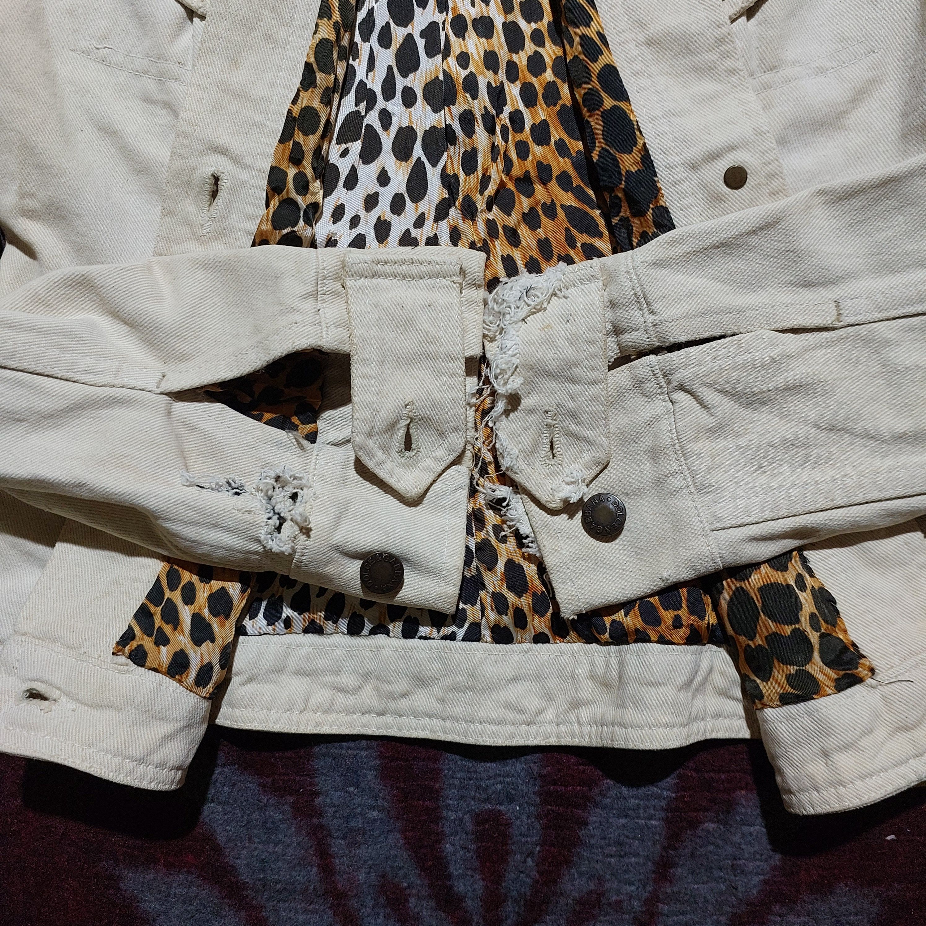 Dolce & Gabbana Dolce & Gabbana leopard distressed denim jacket Size S / US 4 / IT 40 - 5 Thumbnail