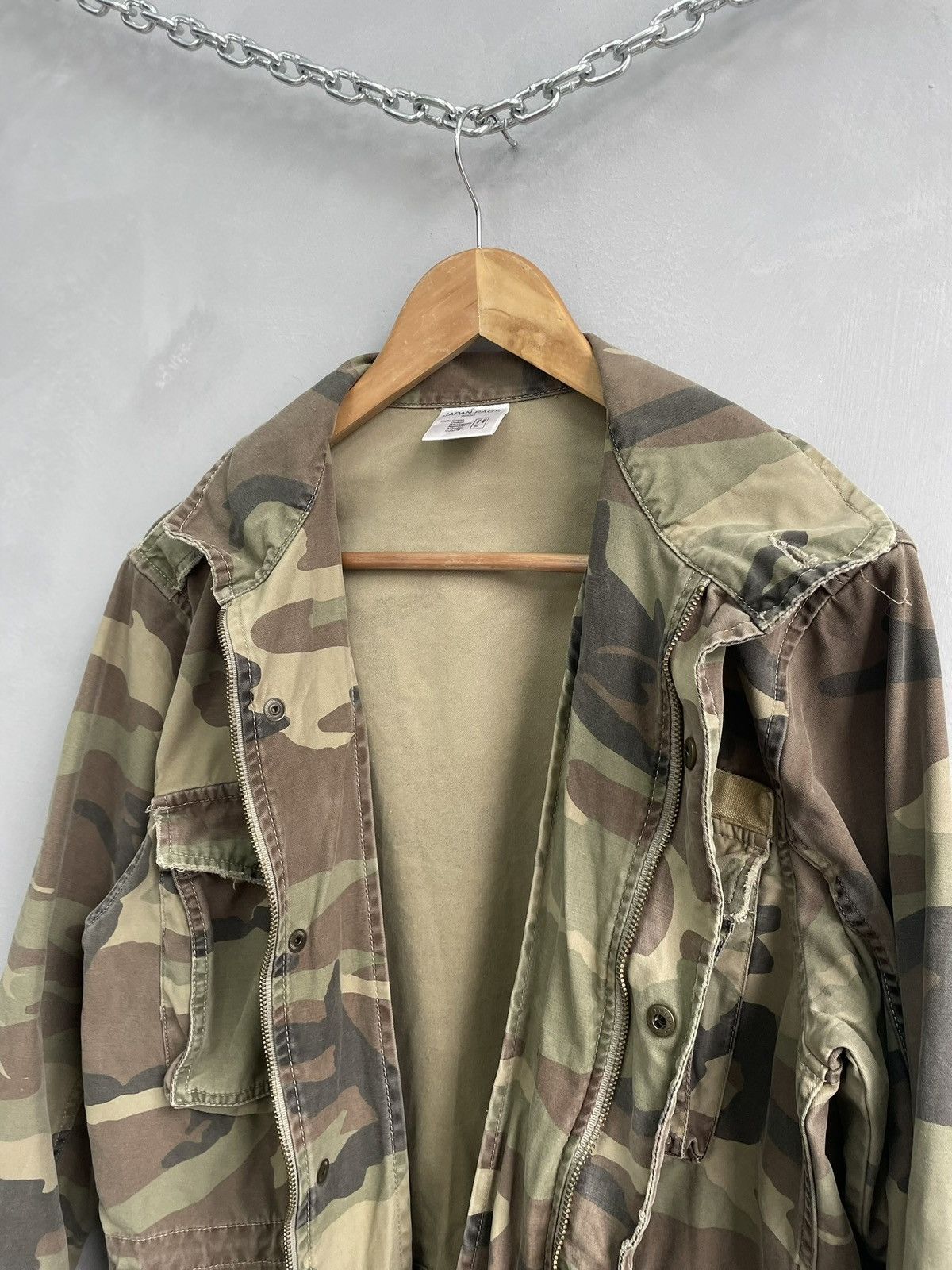 Diesel × Japanese Brand × Junya Watanabe Vintage distressed camo Japan Rags schott style jacket Size US M / EU 48-50 / 2 - 13 Thumbnail