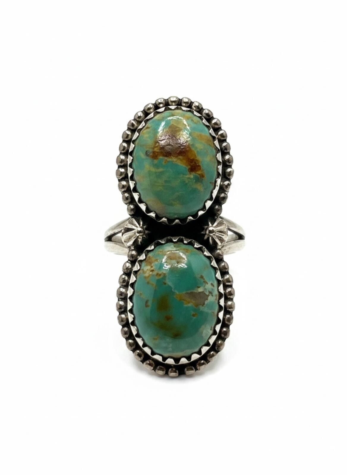 Other 925 Sterling Silver Royston Turquoise & Filigree Native Ring Size ONE SIZE - 1 Thumbnail