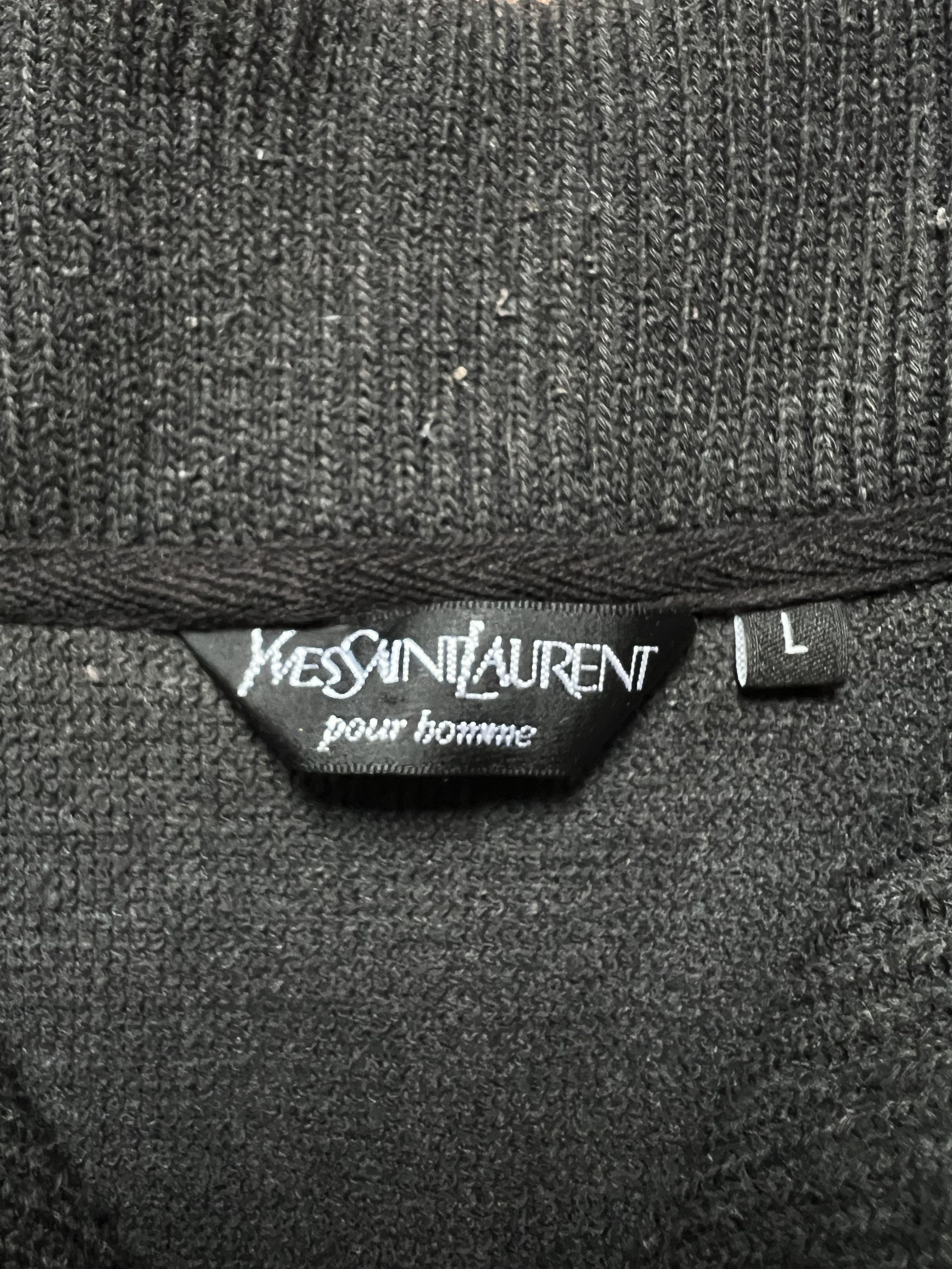 Vintage × Yves Saint Laurent Soft Fleece YSL Sweatshirt 1/4 Zip Dark Grey YSL Sweater Size US L / EU 52-54 / 3 - 5 Thumbnail