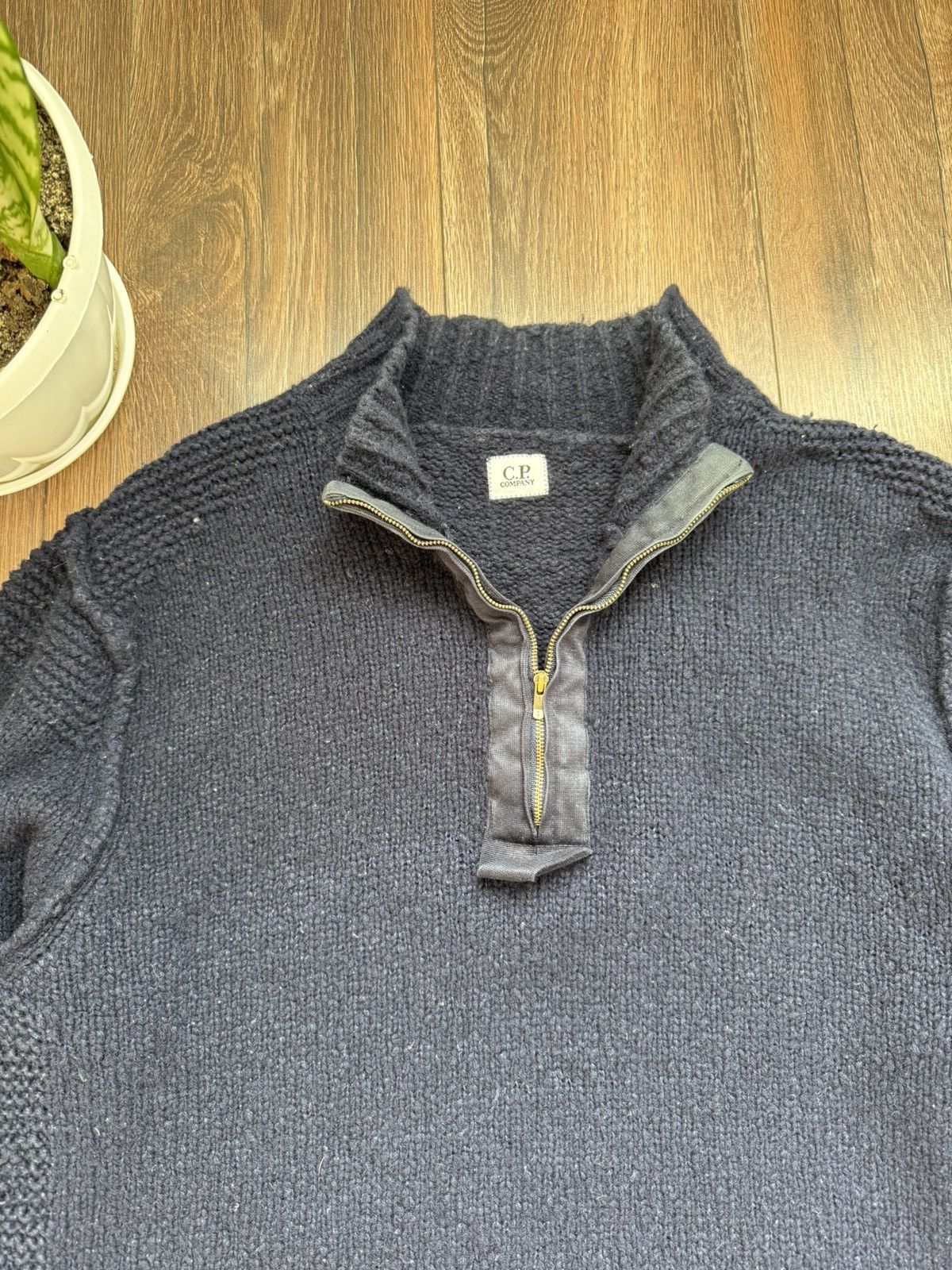 C.P. Company Vintage C.P Company men’s navy blue knited 1/3 zip sweater Size US XL / EU 56 / 4 - 3 Thumbnail
