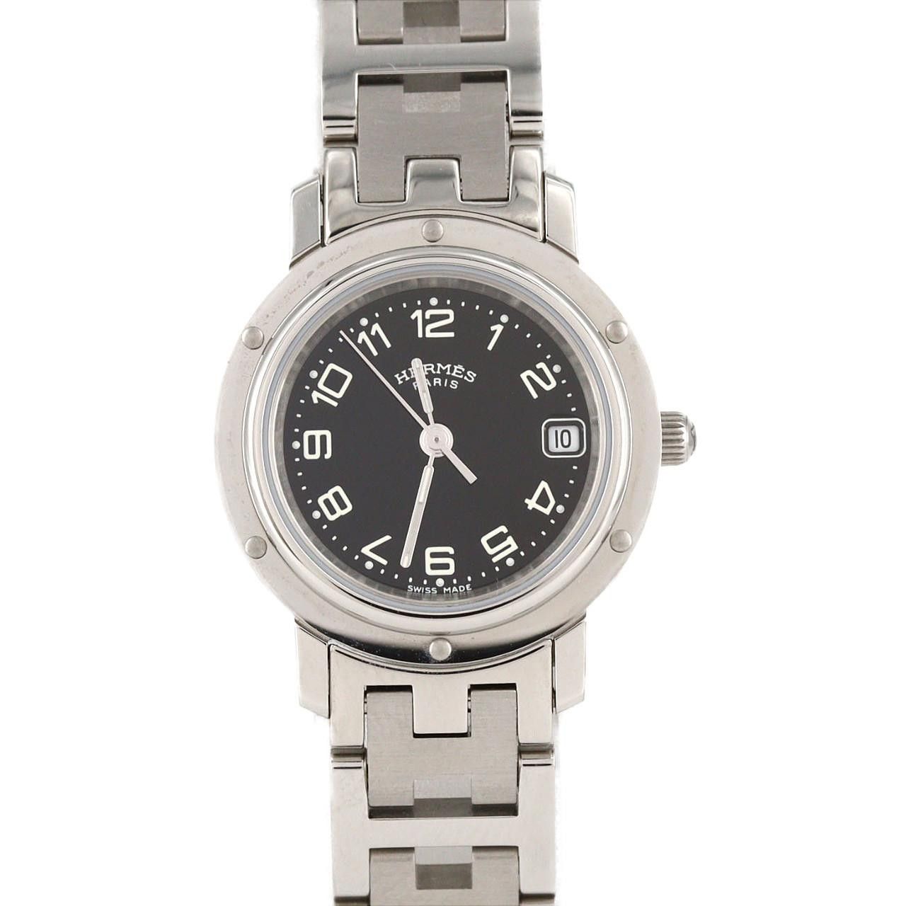 Hermes Hermès Clipper SS Quartz Metal Quartz DUTY FREE for USA