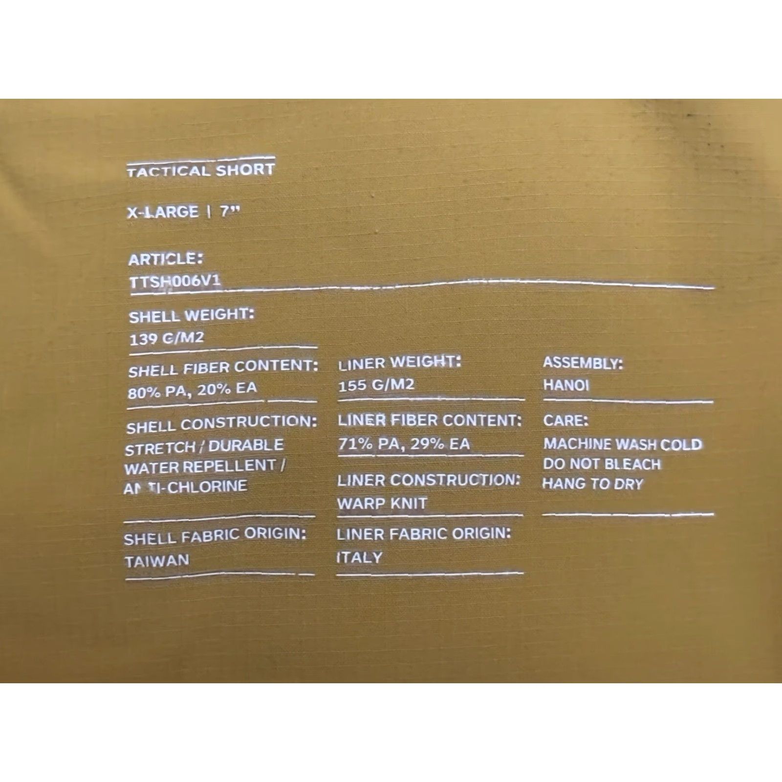 Ten Thousand Ten Thousand The Tactical Short Lined 7" Shorts Mens XL Mustard Yellow Size US 36 / EU 52 - 4 Thumbnail