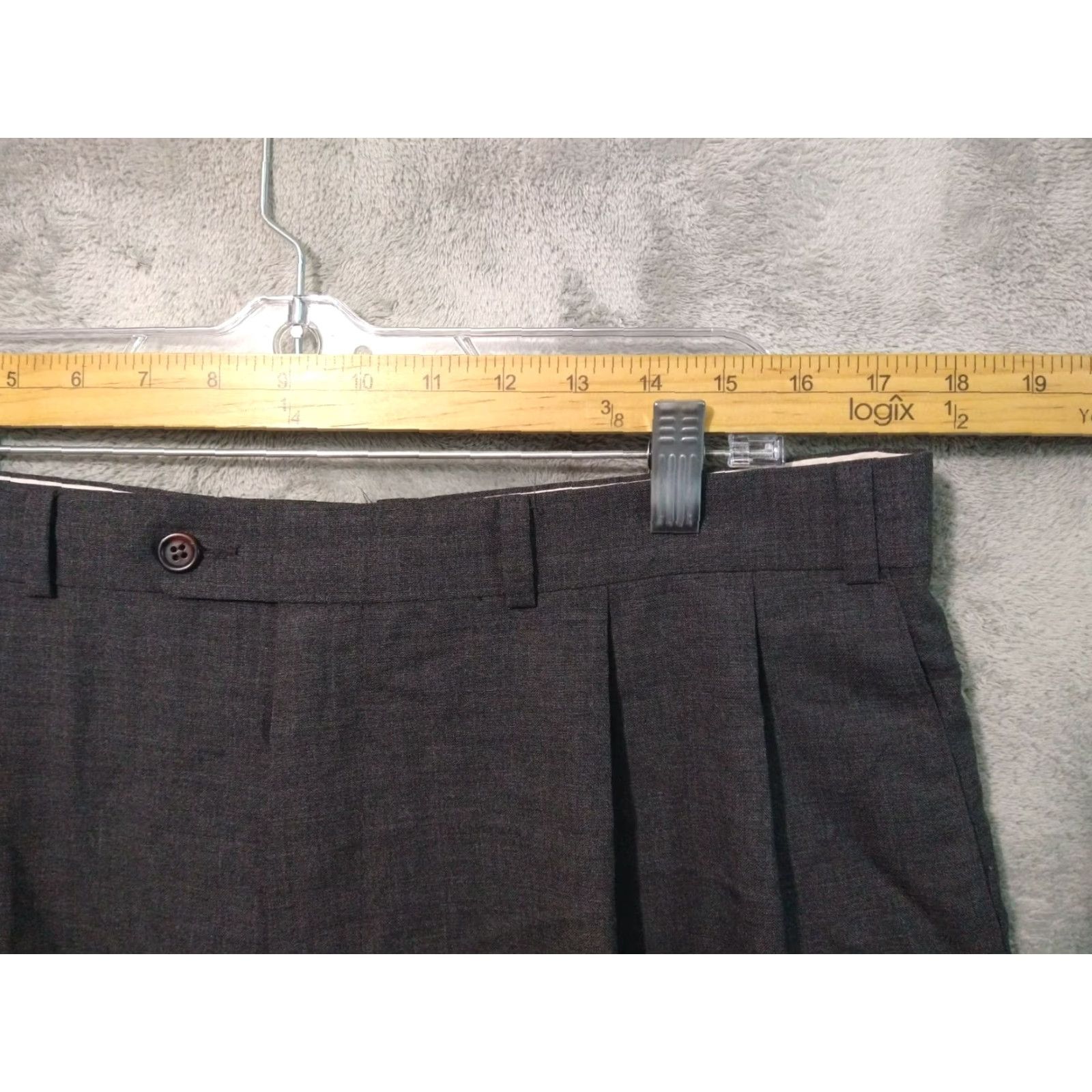 Chaps Chaps Dress Pants Mens 38 x 31 Gray Wool Pleated Cuffed Career Trouser Preppy Dress Pants Mens 38 Gray Wool Pleated Cuffed Career Trouser Preppy Size US 38 / EU 54 - 3 Thumbnail