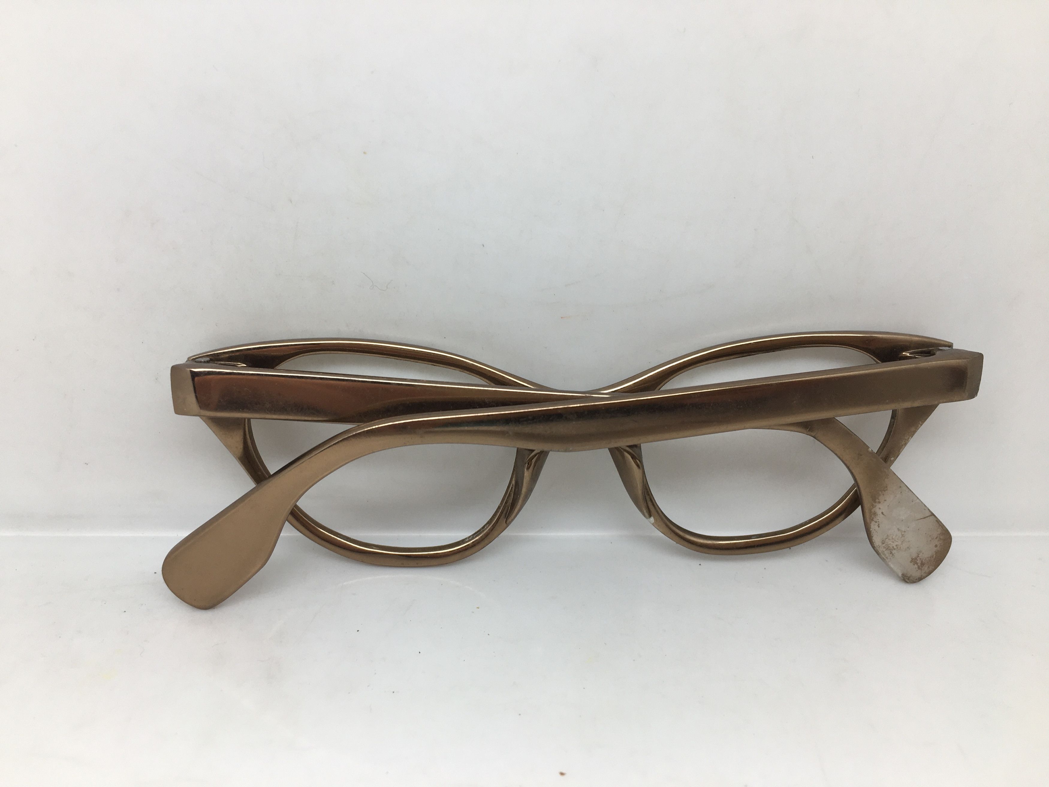 Vintage 50s TURA Woman Aluminum Brwon Cateye Eyeglasses