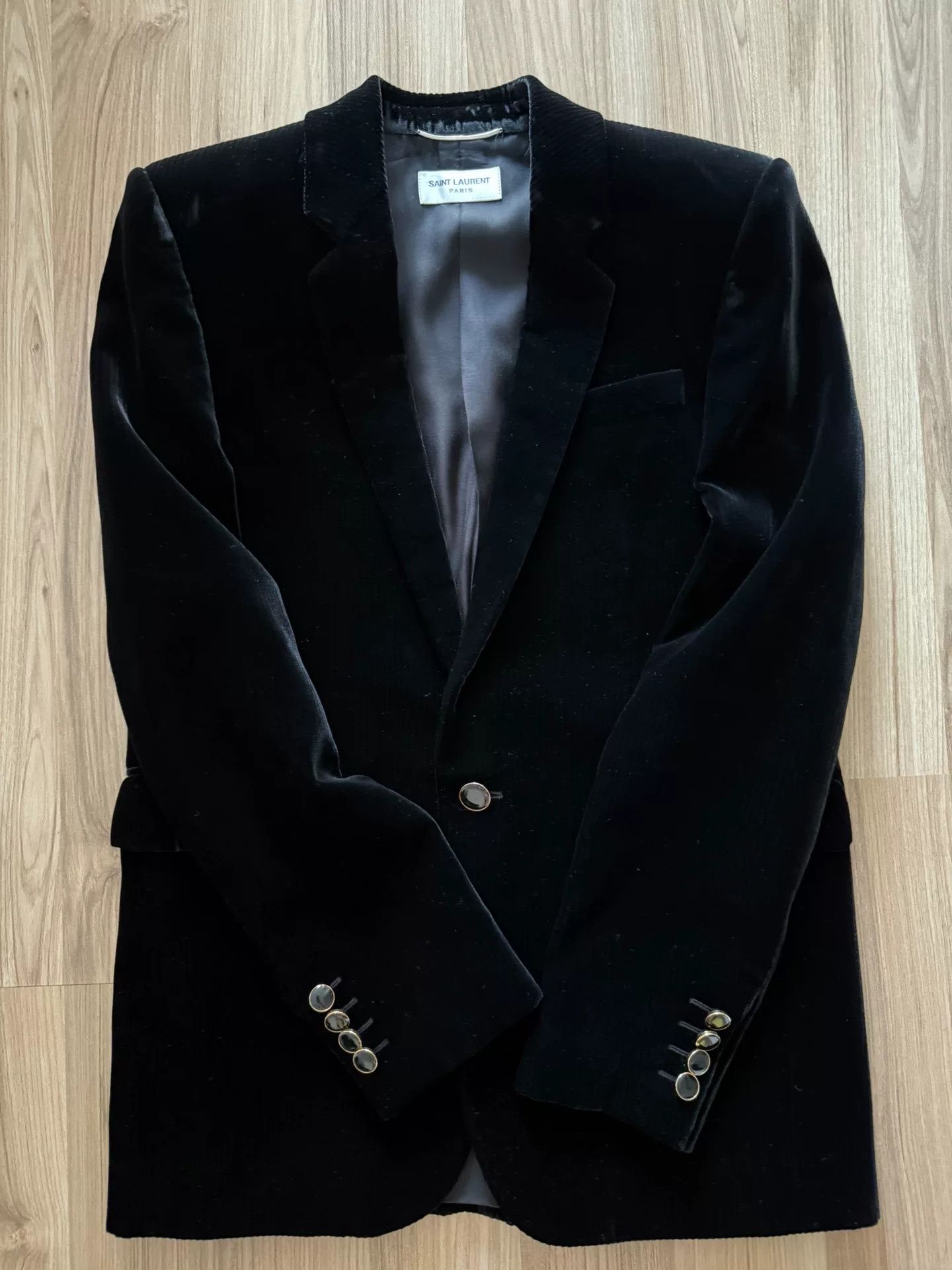 Saint Laurent Paris Saint Laurent Black Velvet Smoking Blazer Size S / US 4 / IT 40 - 1 Thumbnail