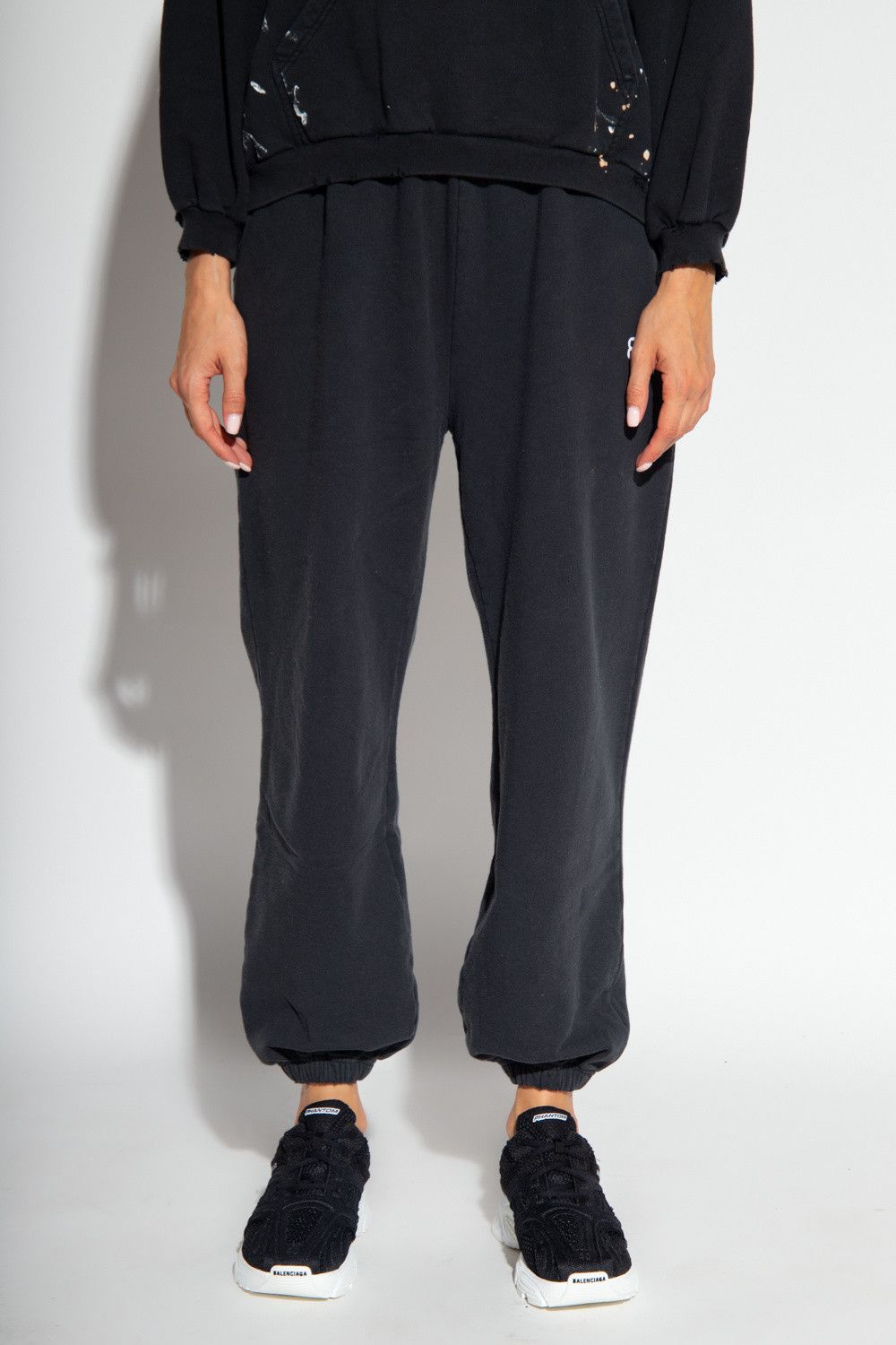 Balenciaga o1la1rc1a1024 Stretch Knee Pants in Black/White Size 27" / US 4 / IT 40 - 3 Thumbnail