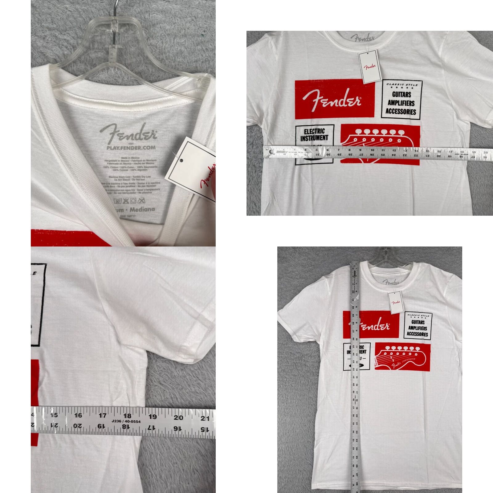 Fender Fender Shirt Men Medium White Red Guitar 1964 Stratocaster Amps Accessories TAGS Shirts Size US M / EU 48-50 / 2 - 8 Thumbnail