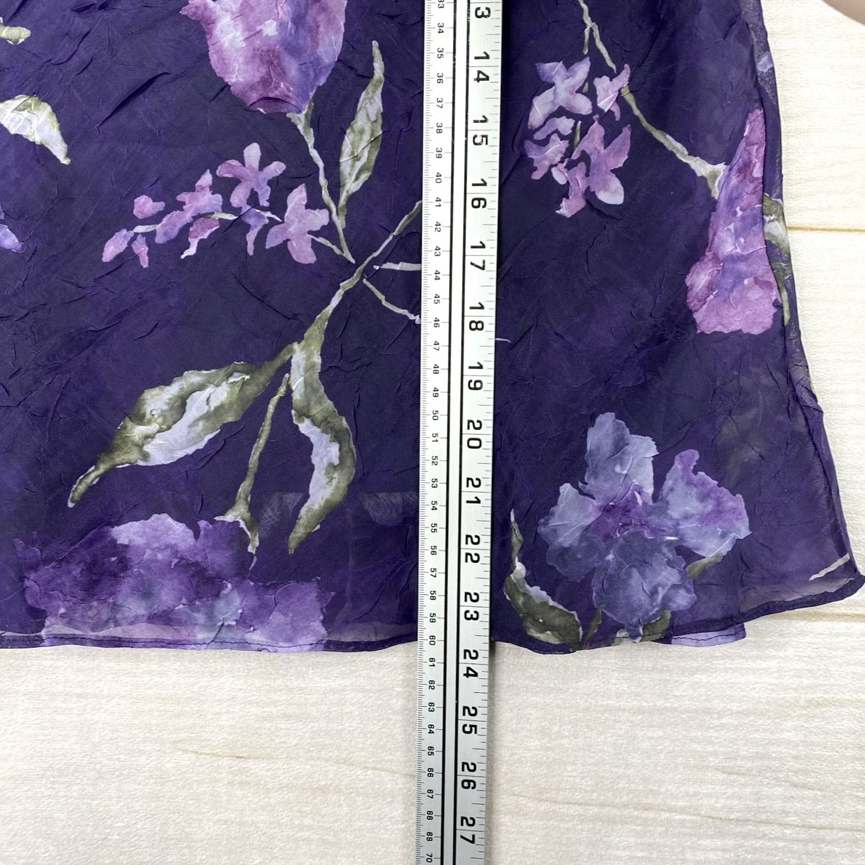 Vintage VINTAGE Jessica Howard Blouse Shirt Purple Floral Print Lined Short Sleeve Round Neck 90s Flower Womens Size L / US 10 / IT 46 - 4 Thumbnail